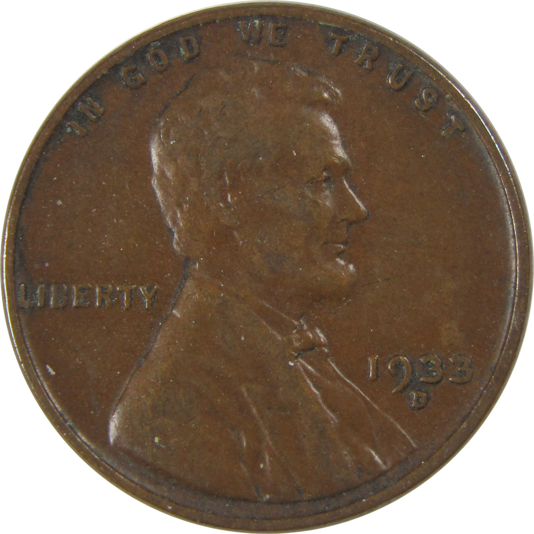 1933 D Lincoln Wheat Cent VF Very Fine Penny 1c Coin SKU:I23771