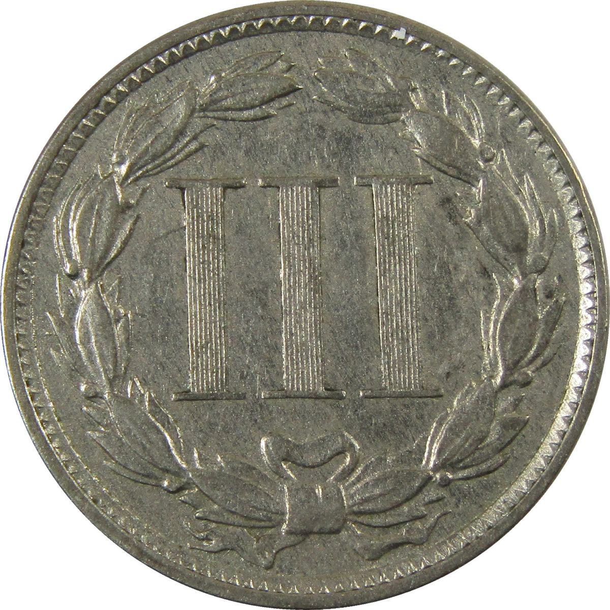 1865 Nickel Three Cent Piece XF EF Extremely Fine Details SKU:I28511