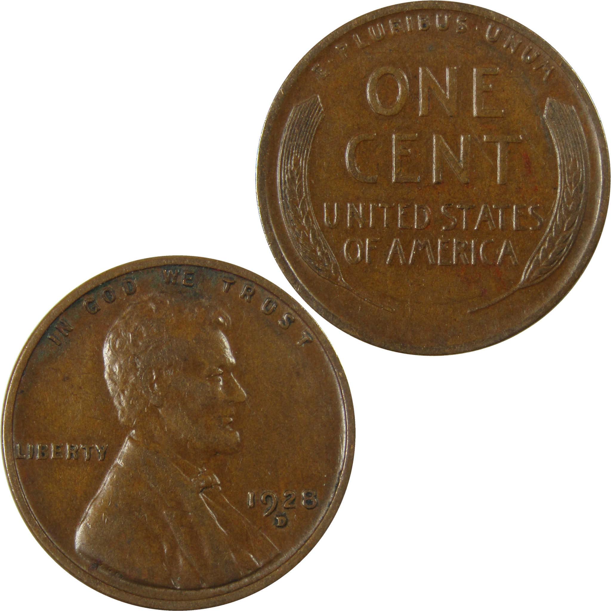 1928 D Lincoln Wheat Cent VF Very Fine Penny 1c Coin SKU:I27586