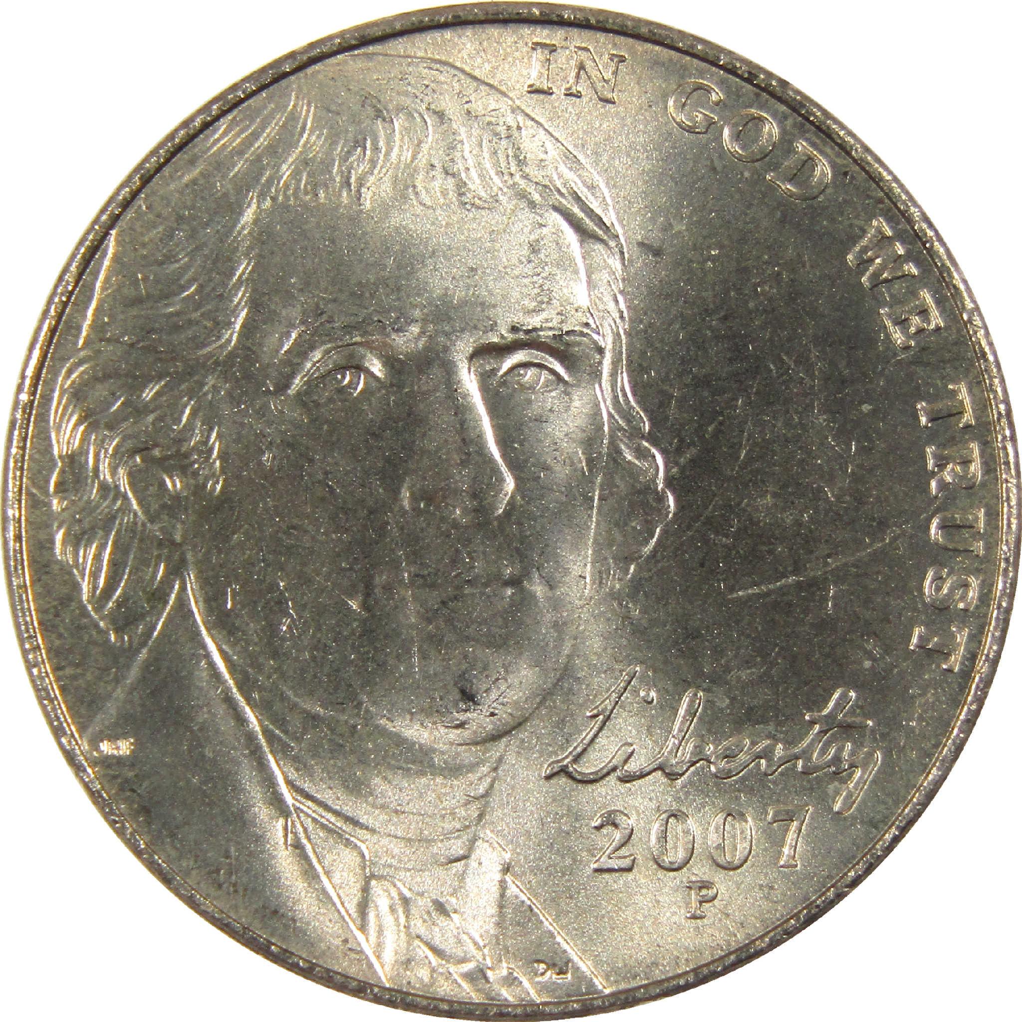 2007 P Jefferson Nickel Uncirculated 5c Coin