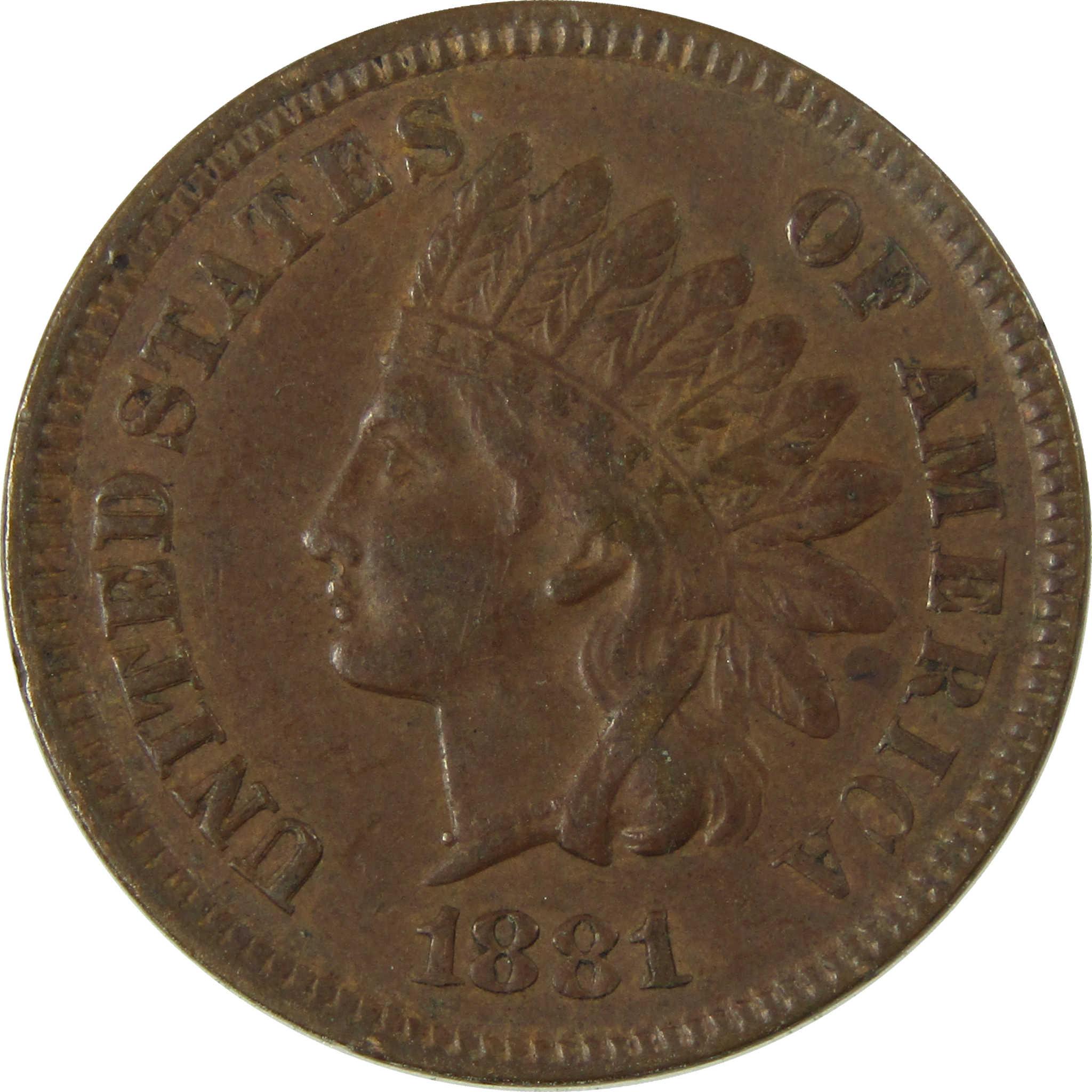 1881 Indian Head Cent XF EF Extremely Fine Penny 1c Coin SKU:I27013