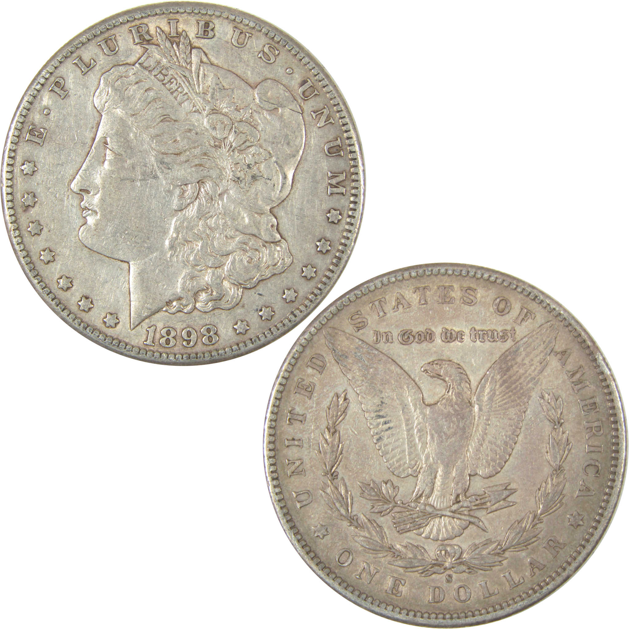 1898 S Morgan Dollar XF EF Extremely Fine Silver $1 Coin SKU:I22562 - Morgan coin - Morgan silver dollar - Morgan silver dollar for sale - Profile Coins & Collectibles