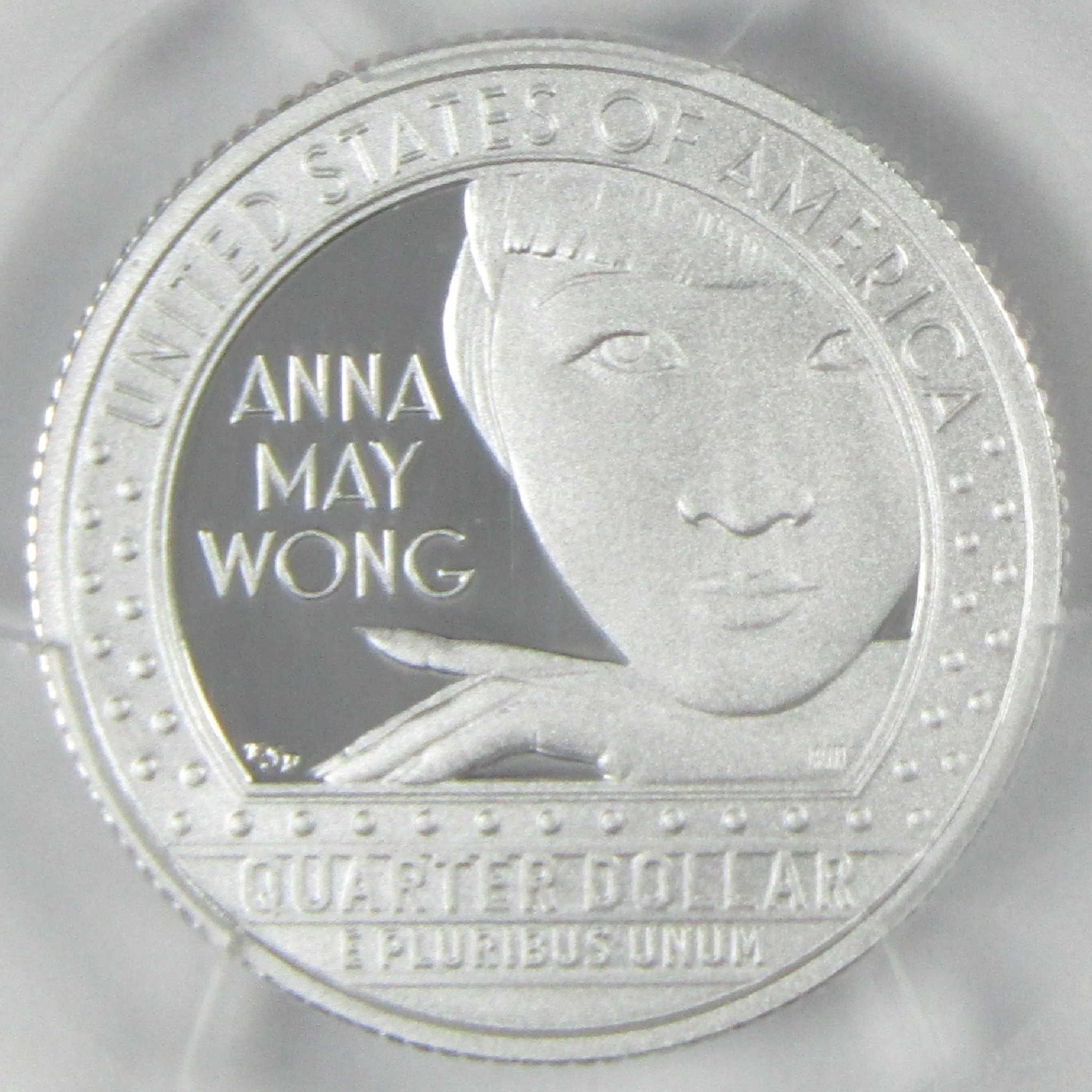 2022 S Anna May Wong American Women Silver Quarter PR 70 DCAM PCGS