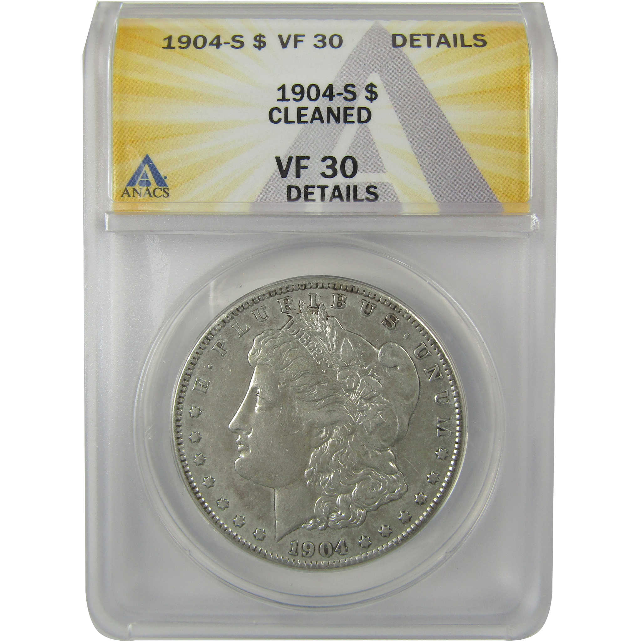 1904 S Morgan Dollar VF 30 Details ANACS Silver $1 Coin SKU:I21164 - Morgan coin - Morgan silver dollar - Morgan silver dollar for sale - Profile Coins & Collectibles