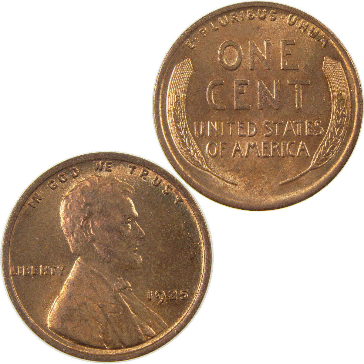 1925 Lincoln Wheat Cent Uncirculated Penny 1c Coin SKU:I28265