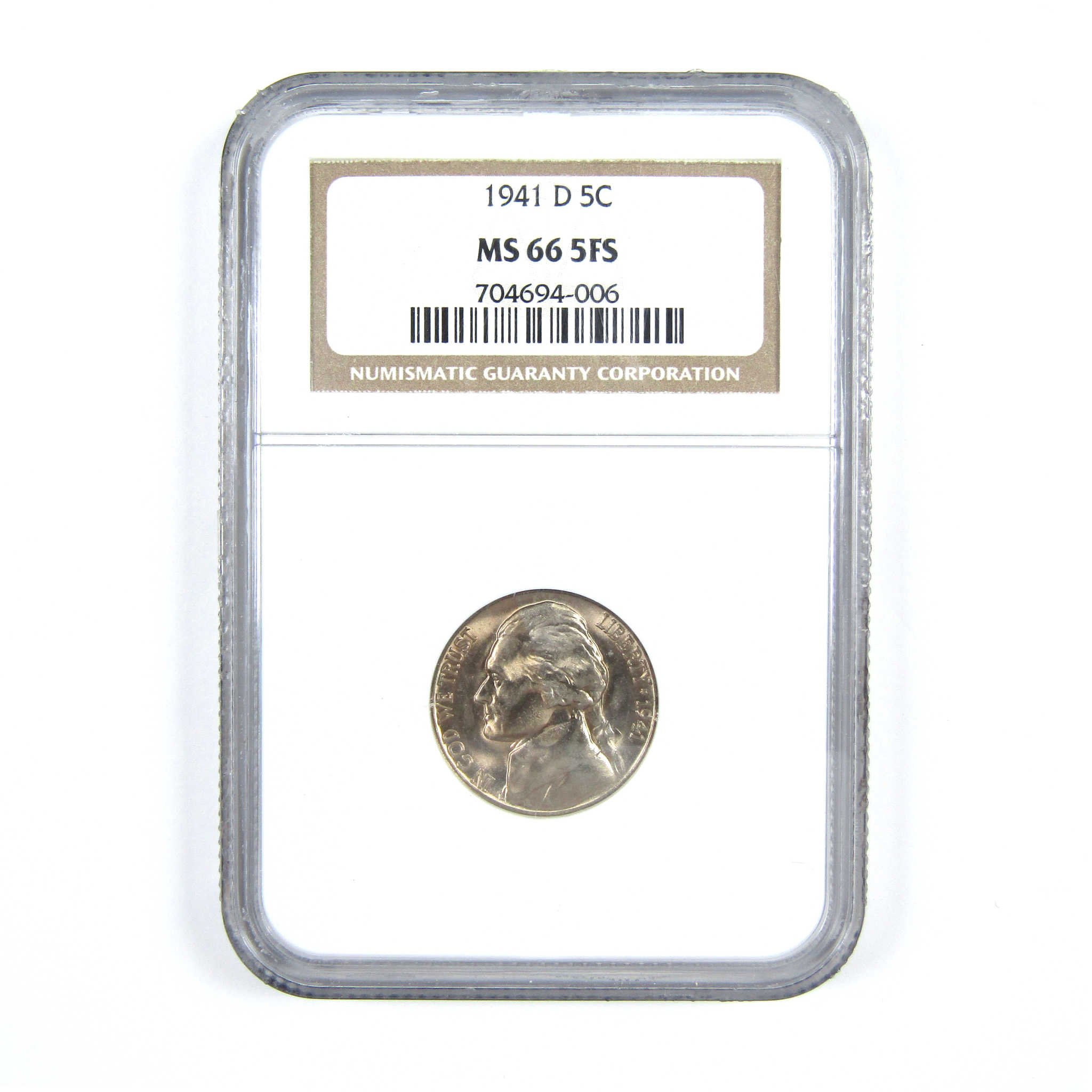 1941 D Jefferson Nickel MS 66 5FS NGC 5c Uncirculated Coin SKU:CPC7387