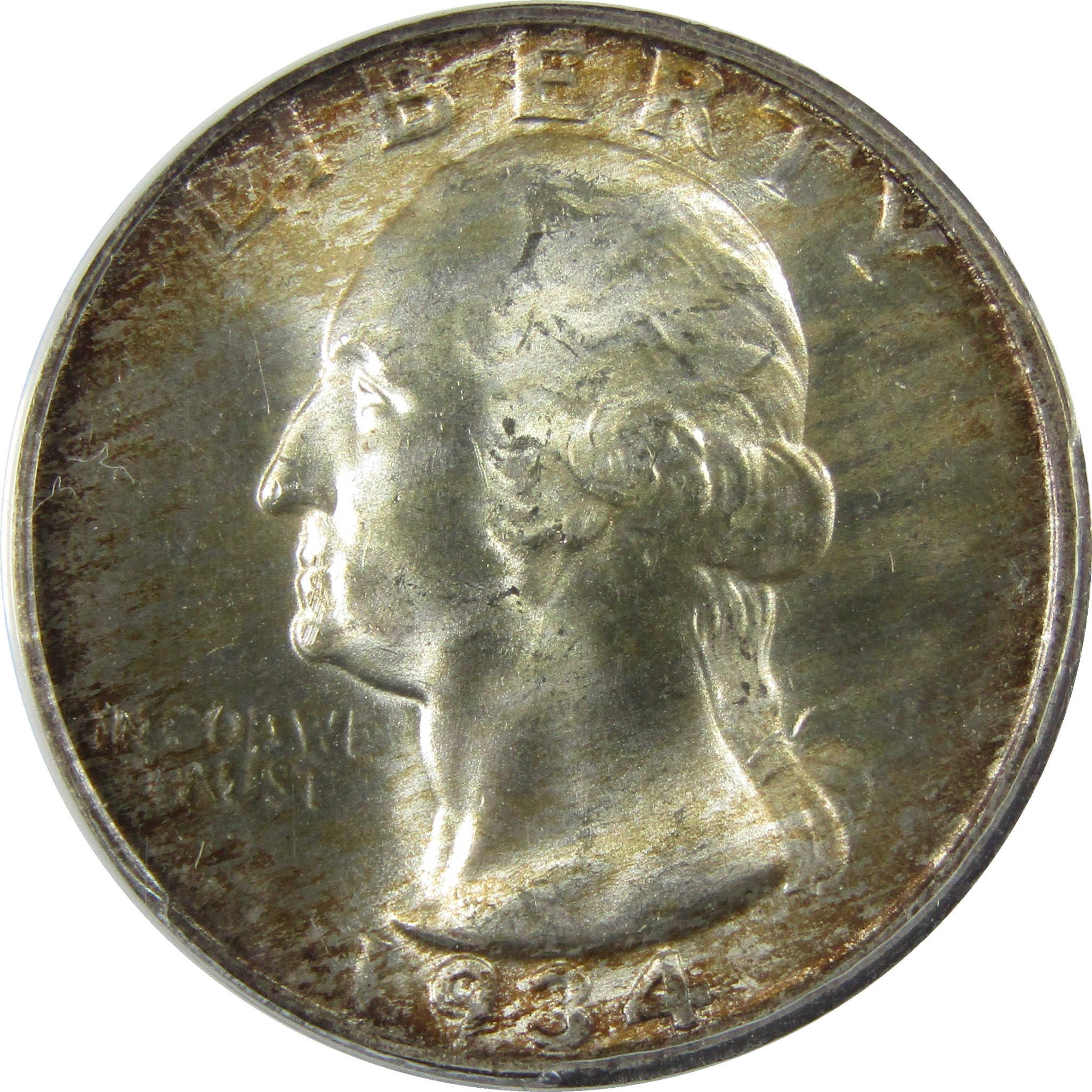 1934 Light Motto FS-401 Washington Silver 25c MS 65 ANACSSKU:I28014