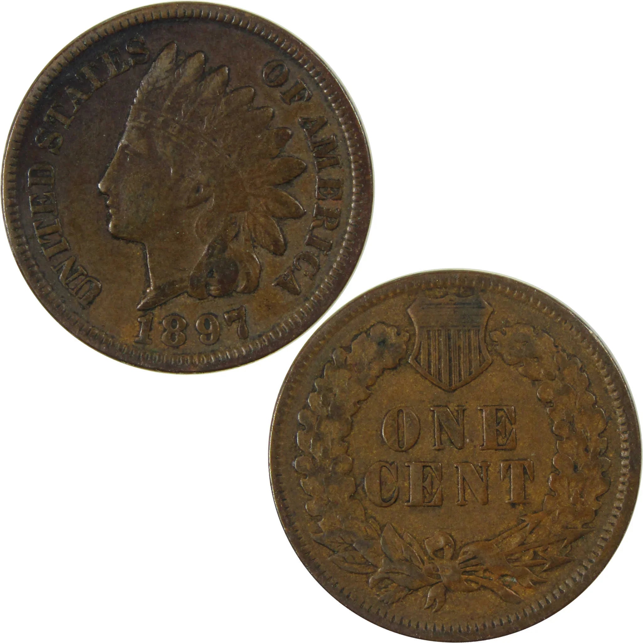 1897 Indian Head Cent VF Very Fine Penny 1c Coin SKU:I26966
