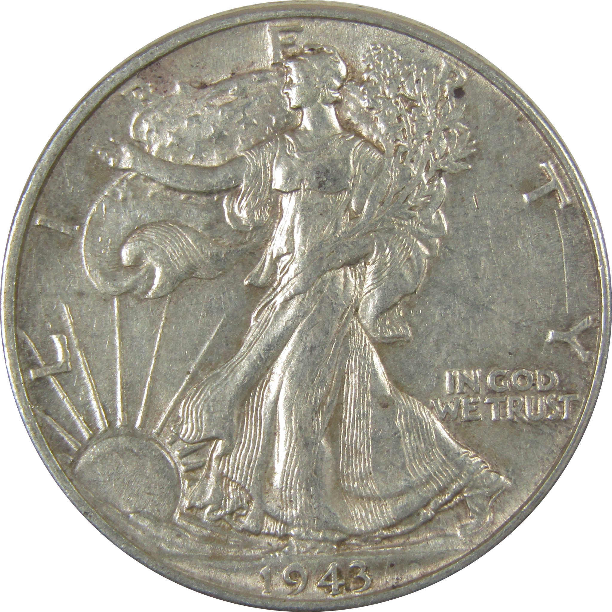 1943 Liberty Walking Half Dollar XF EF Extremely Fine SKU:CPC0551