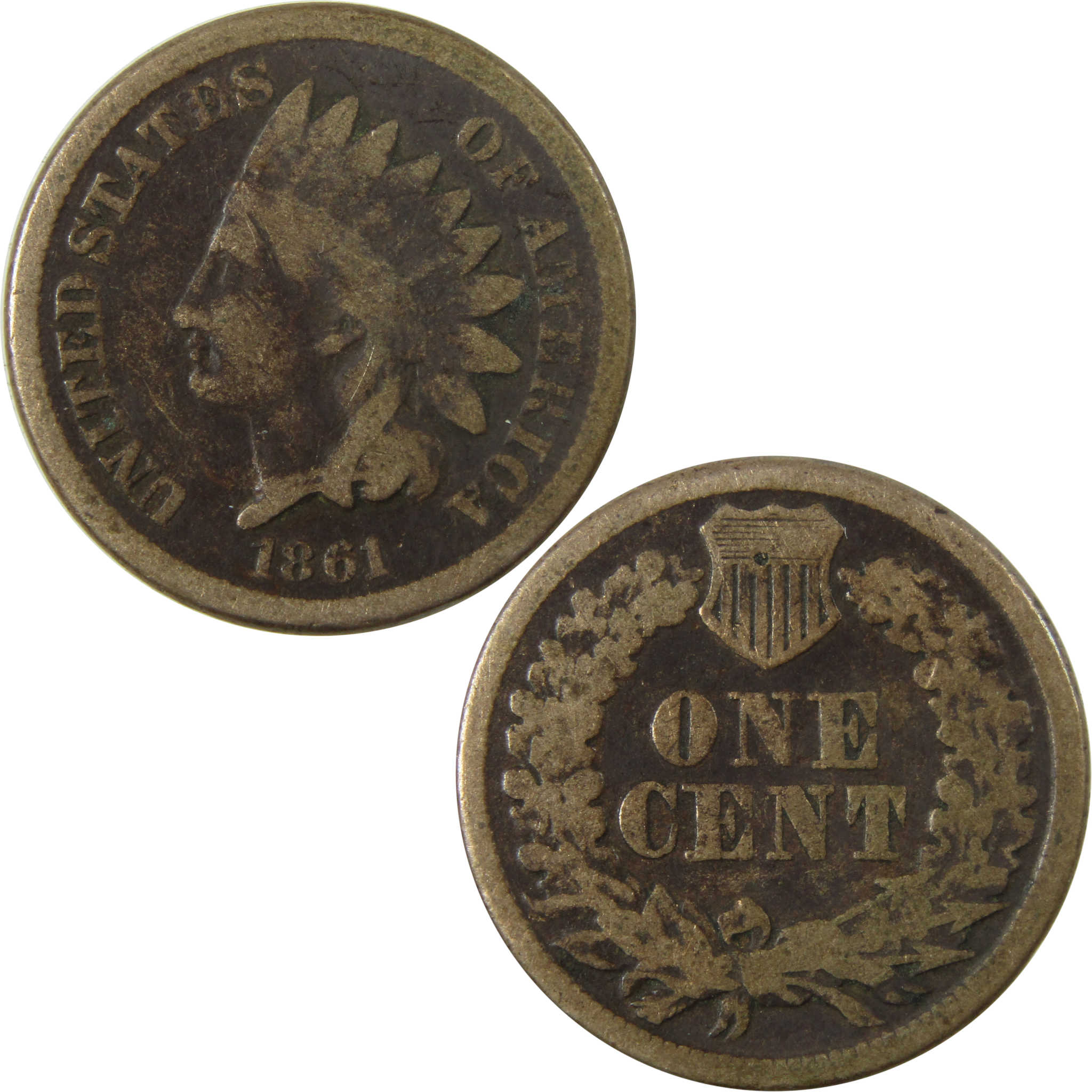 1861 Indian Head Cent G Good Details Penny 1c Coin SKU:CP1210