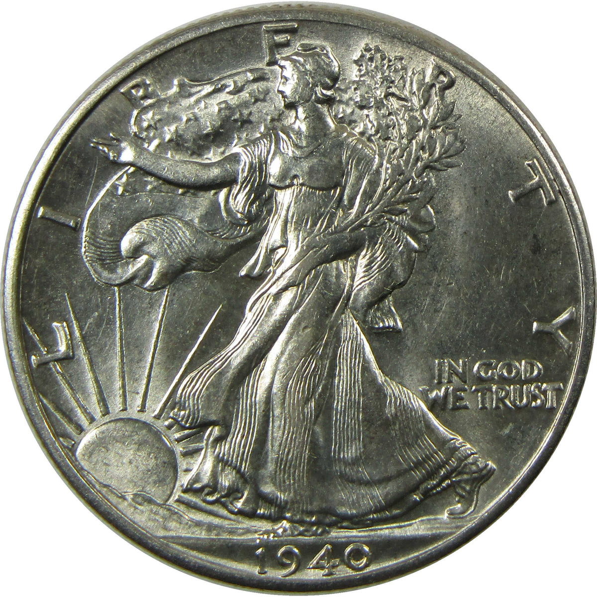 1940 Liberty Walking Silver Half Dollar Uncirculated 50c Coin