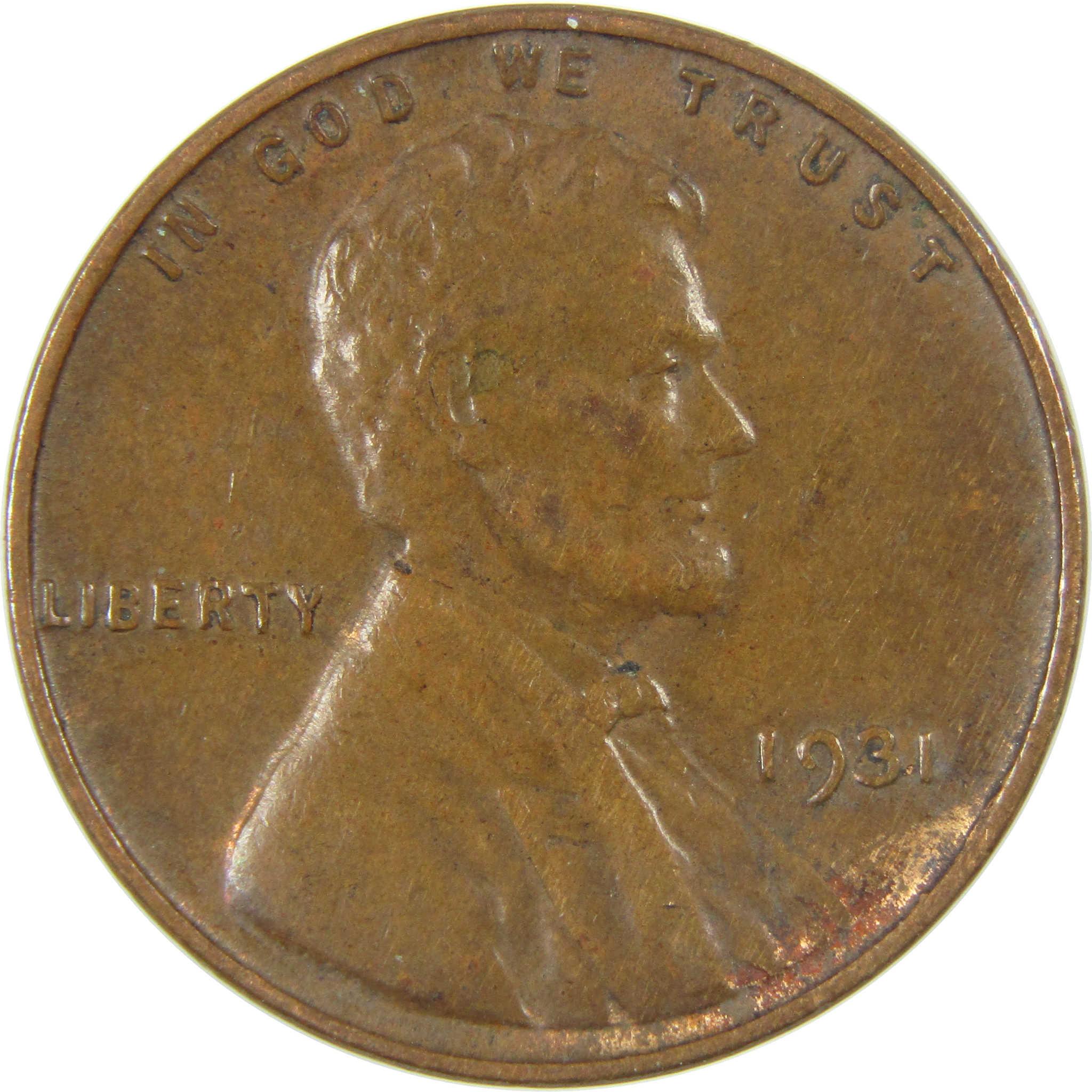 1931 Lincoln Wheat Cent VF Very Fine Penny 1c Coin SKU:I27299