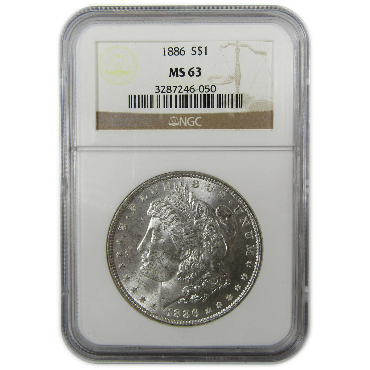 1886 Morgan Silver Dollar MS 63 NGC Uncirculated $1 Coin SKU:CP1675