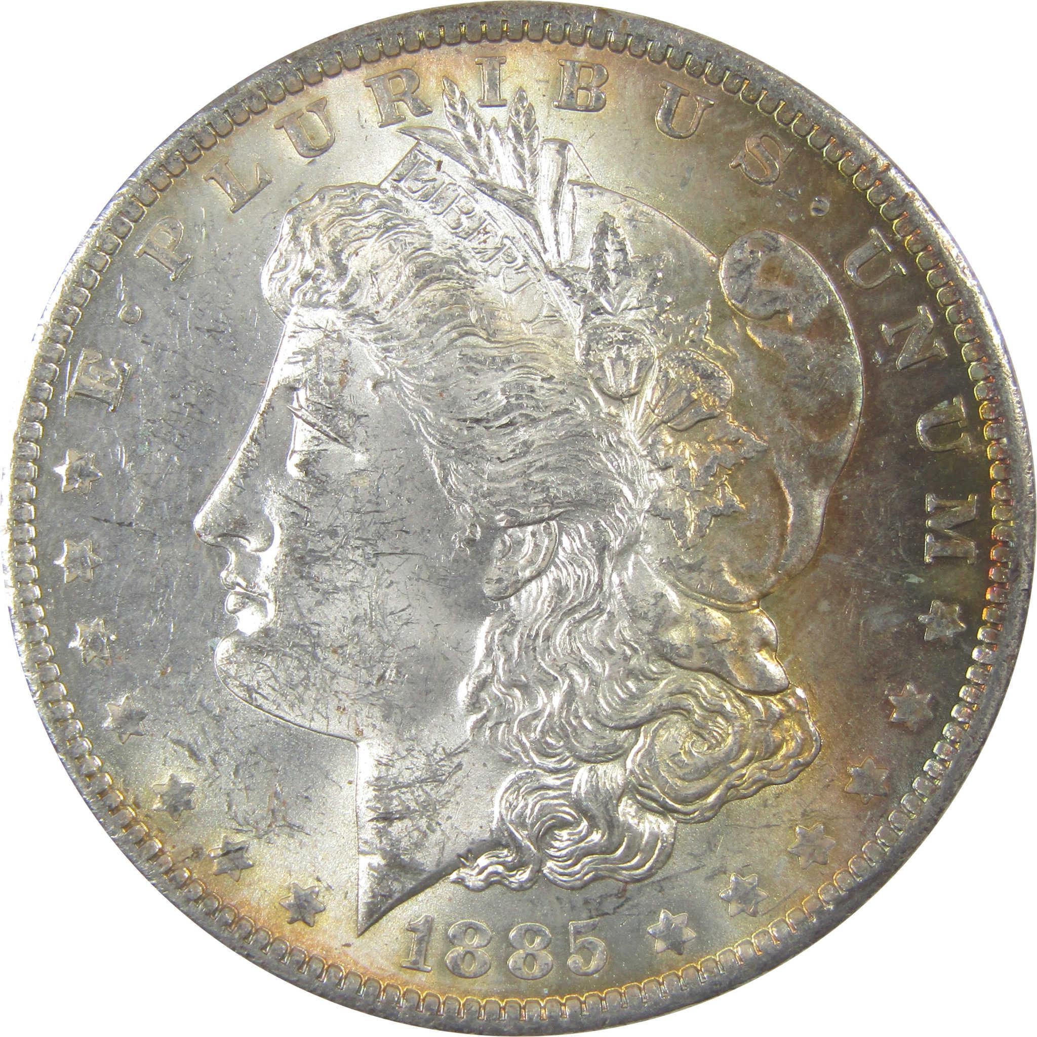 1885 O Morgan Silver Dollar Uncirculated Mint State Toned SKU:I24725
