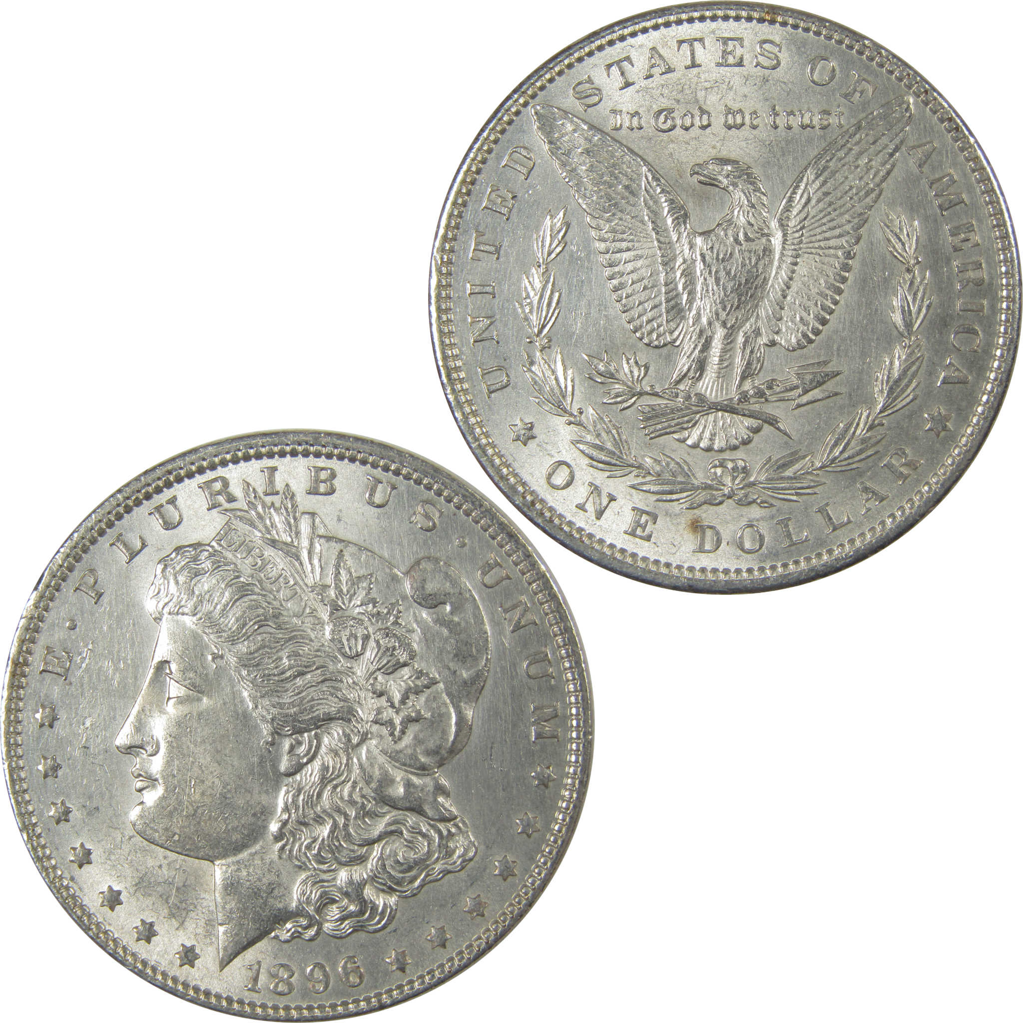 1896 Morgan Dollar AU About Uncirculated Silver $1 Coin SKU:CPC1030 - Morgan coin - Morgan silver dollar - Morgan silver dollar for sale - Profile Coins & Collectibles