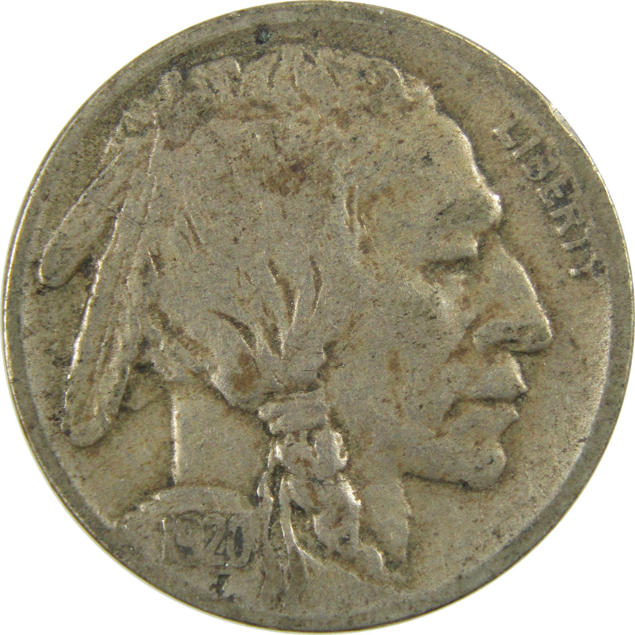 1920 D Indian Head Buffalo Nickel VG Very Good 5c Coin SKU:I28216