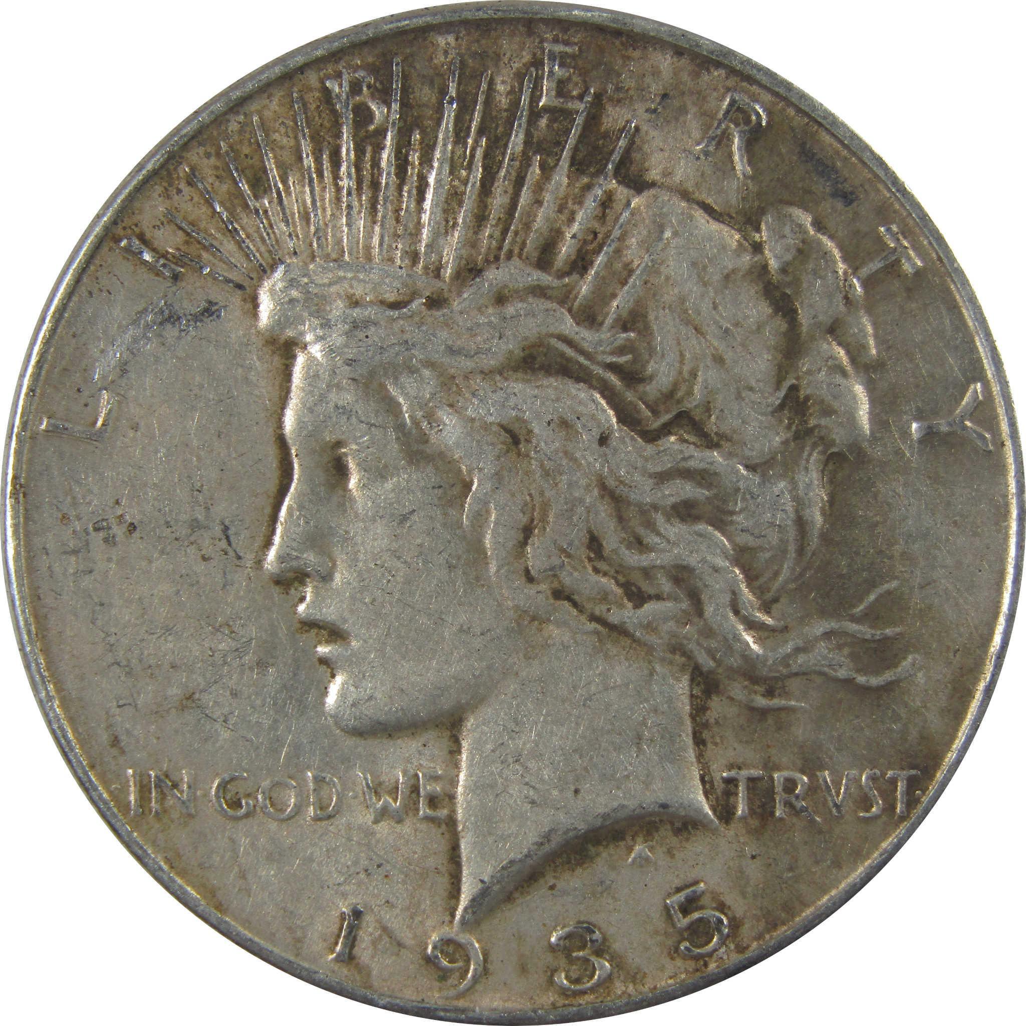 1935 Peace Silver Dollar XF EF Extremely Fine $1 Coin SKU:I24078