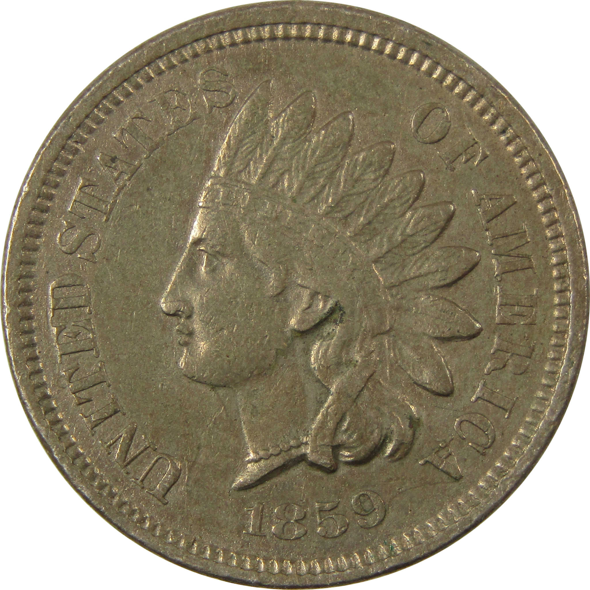 1859 Indian Head Cent XF EF Extremely Fine Details Penny SKU:CP1322