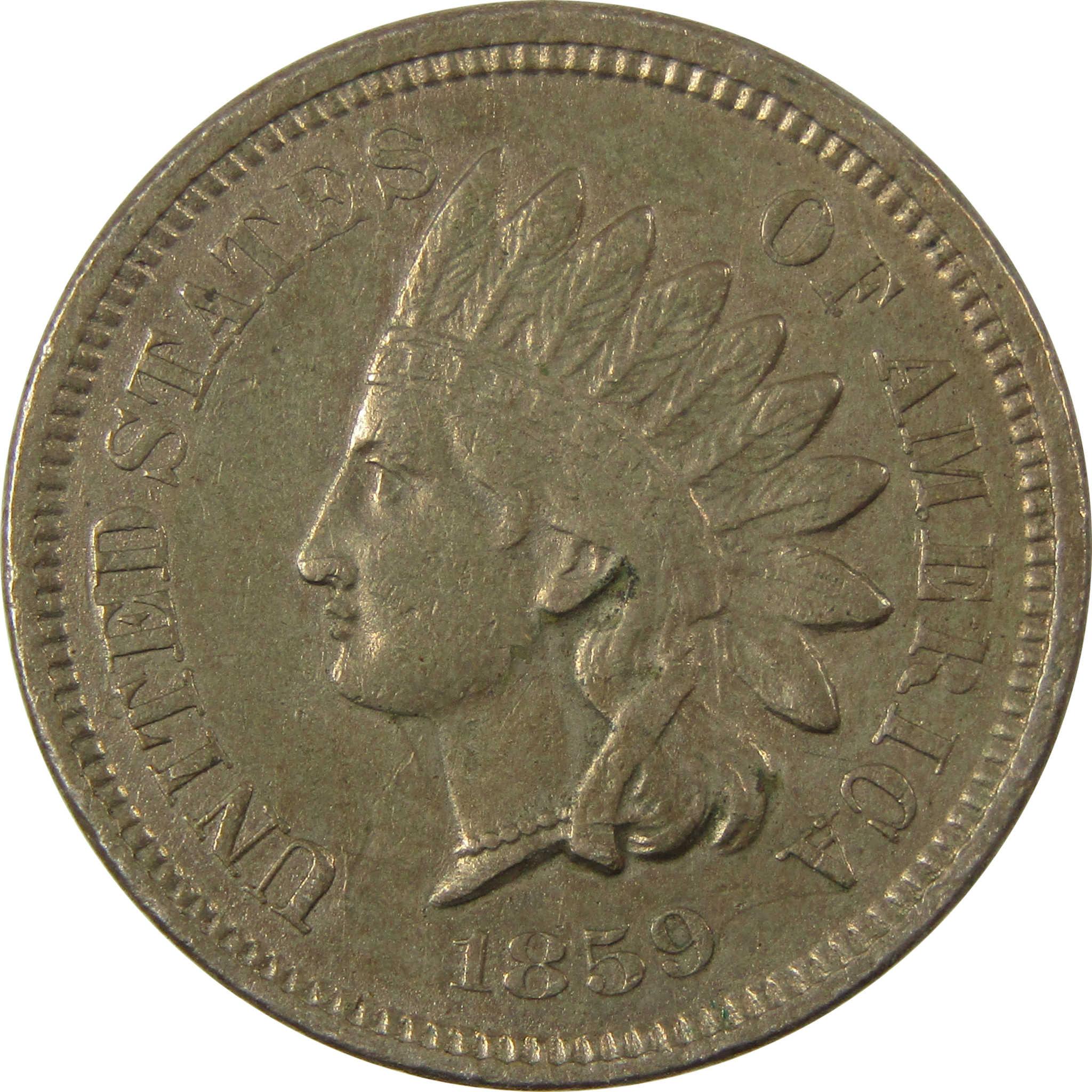 1859 Indian Head Cent XF EF Extremely Fine Details Penny SKU:CP1322
