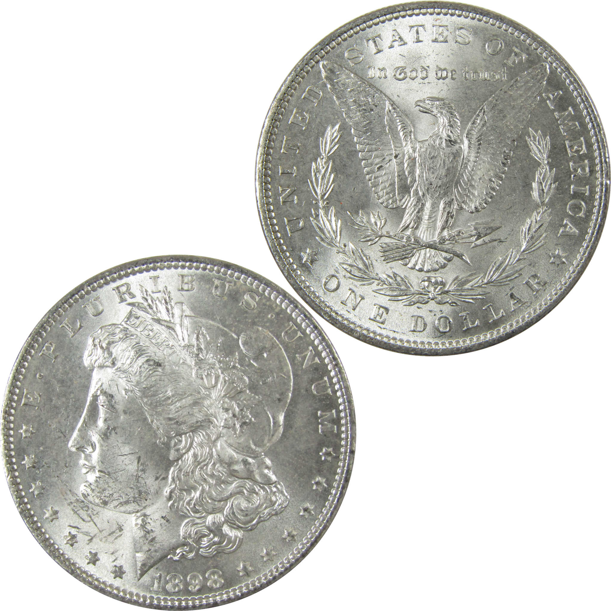 1898 Morgan Silver Dollar Uncirculated Mint State $1 Coin SKU:I27768