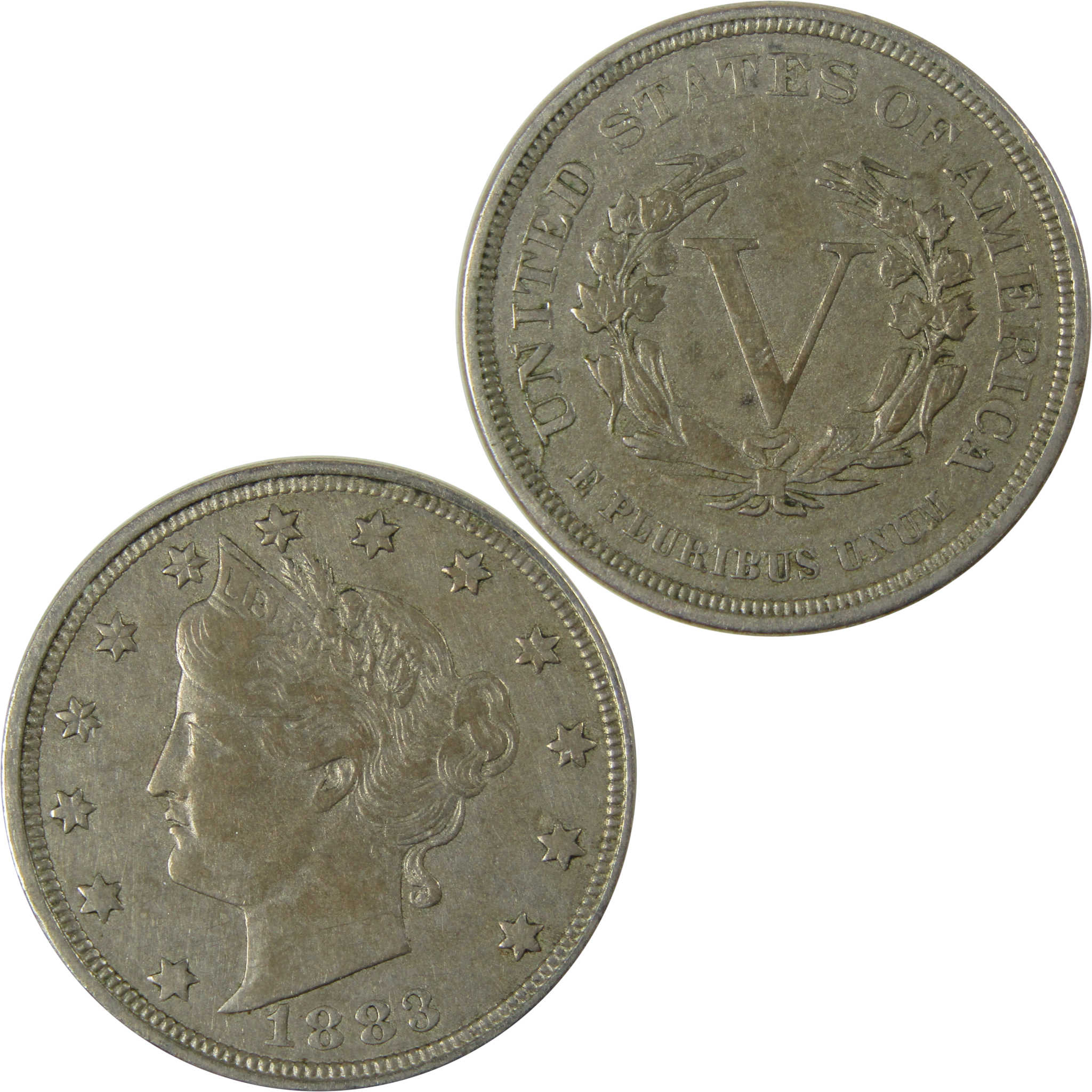1883 No Cents Liberty Head V Nickel XF EF Extremely Fine SKU:I26520