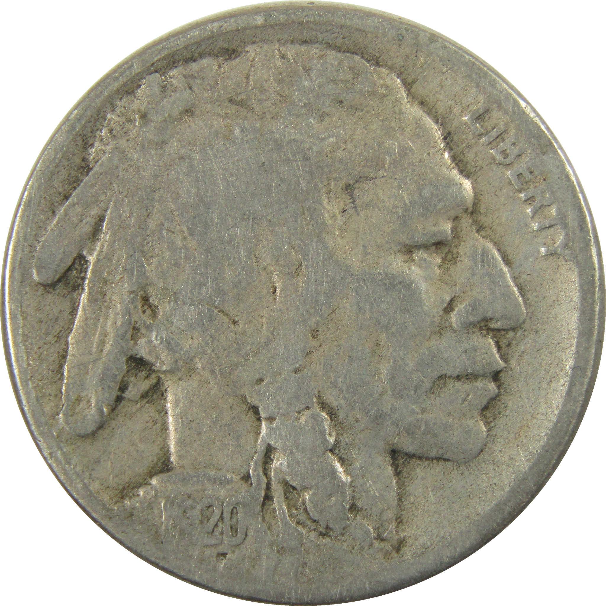 1920 S Indian Head Buffalo Nickel VG Very Good 5c Coin SKU:I28215