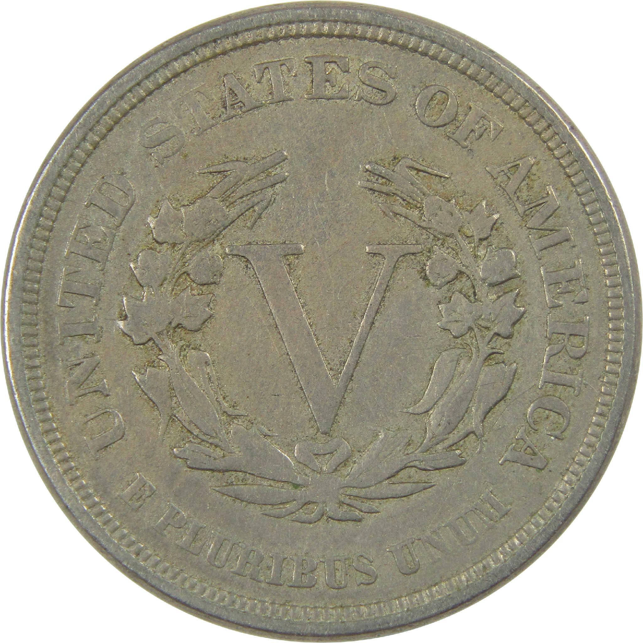 1883 No Cents Liberty Head V Nickel Circulated 5c Coin Collectible