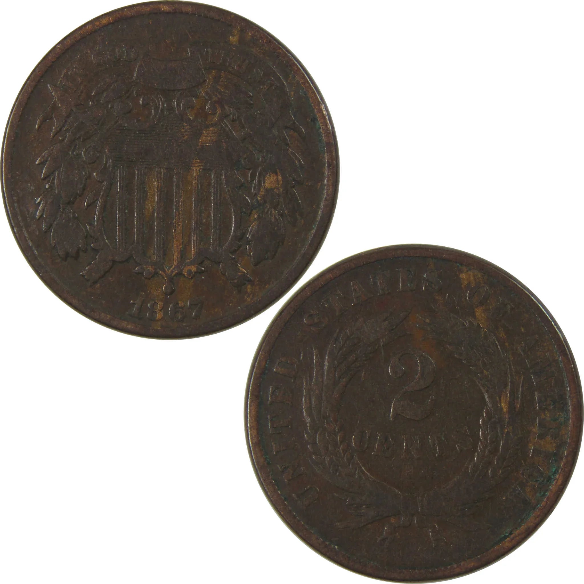 1867 Two Cent Piece VG Very Good 2c Coin SKU:I23843