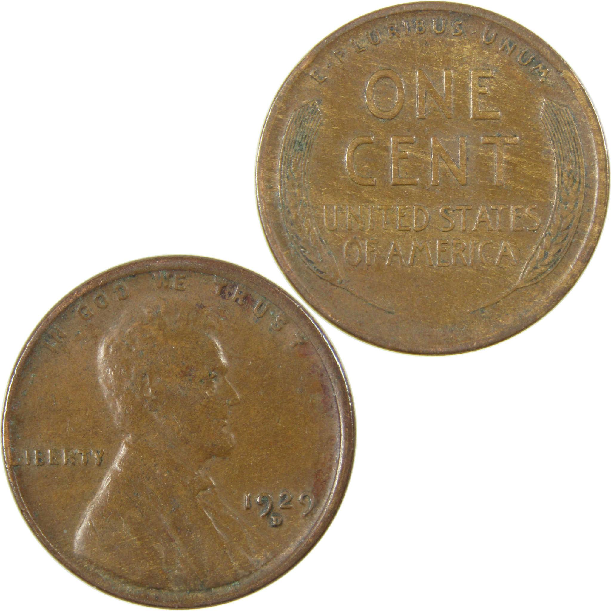 1929 D Lincoln Wheat Cent VF Very Fine Penny 1c Coin SKU:I27277