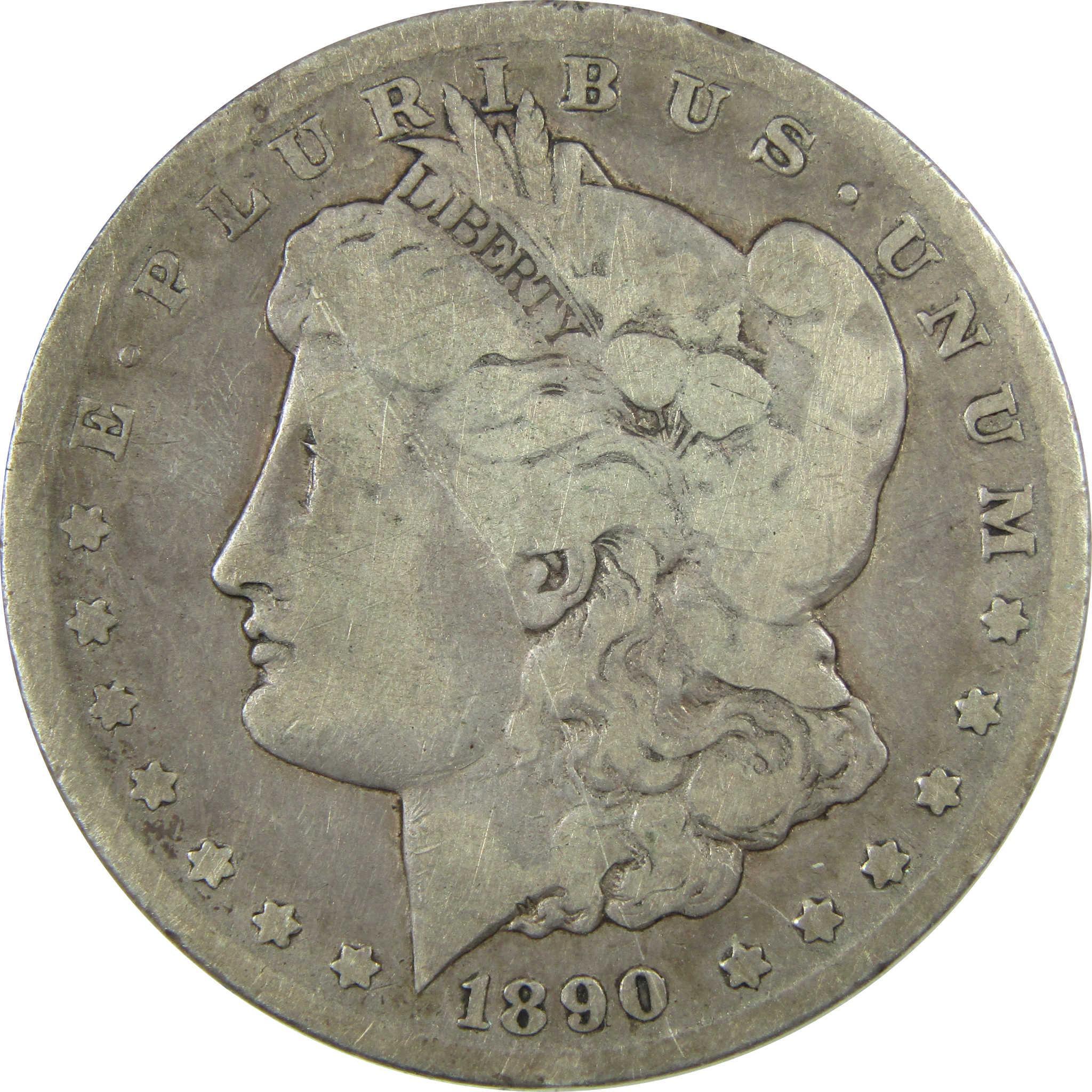 1890 CC Morgan Silver Dollar VG Very Good Details $1 Coin SKU:CP1362 - Morgan coin - Morgan silver dollar - Morgan silver dollar for sale - Profile Coins & Collectibles