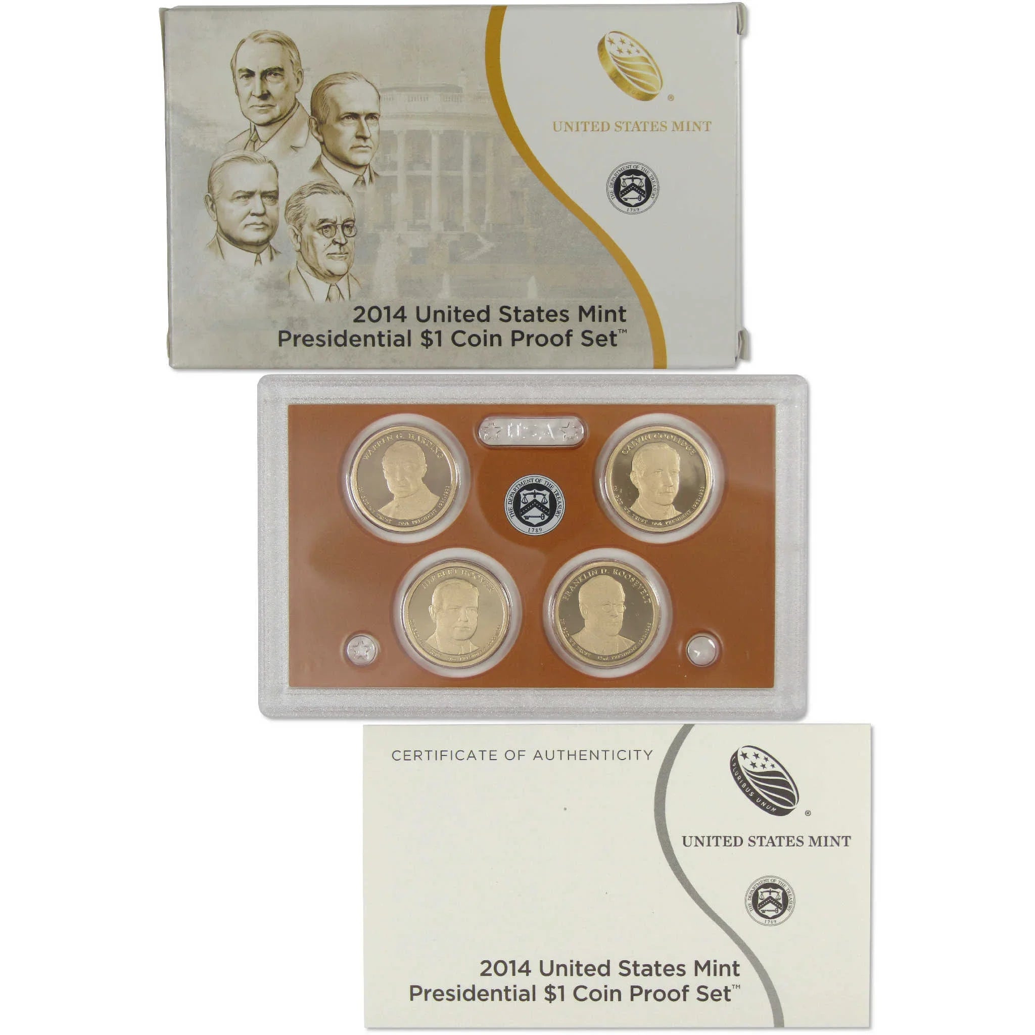 2014 Presidential Dollar Proof Set U.S. Mint Packaging OGP COA