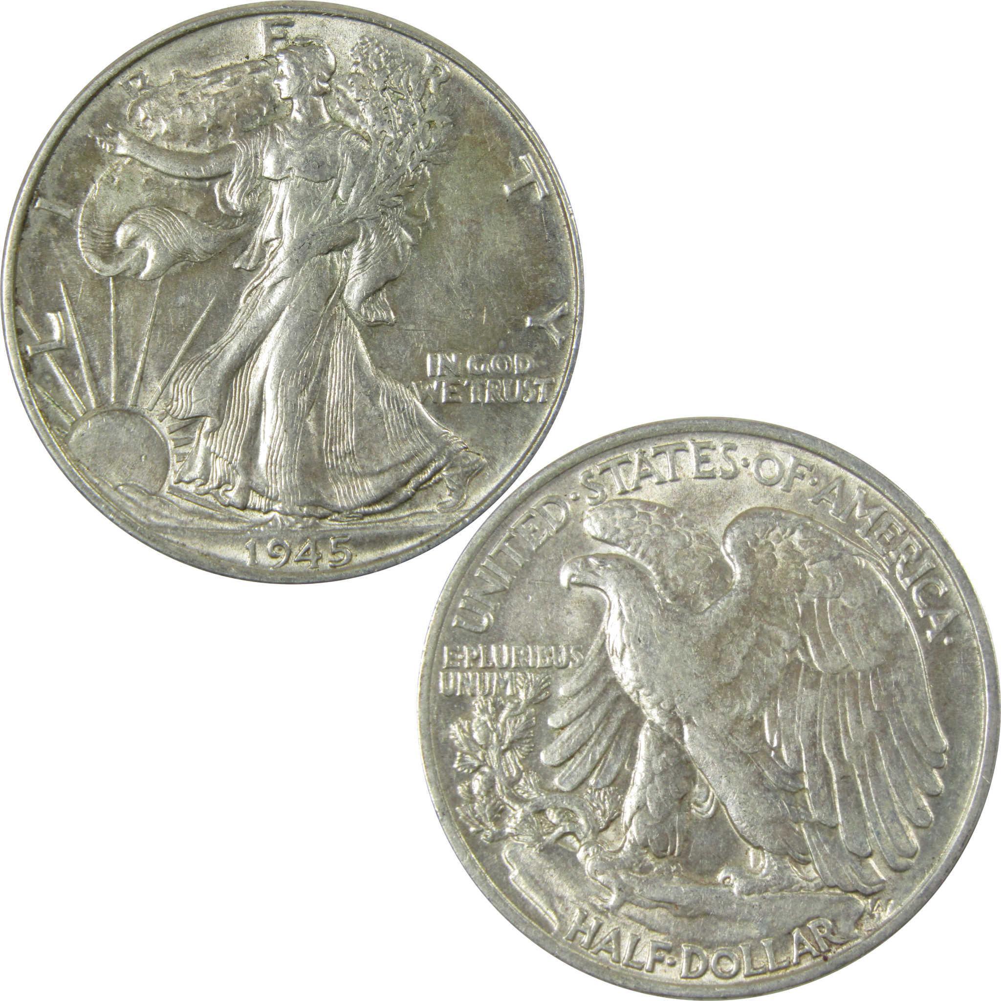 1945 Liberty Walking Silver 50cAU About Uncirculated SKU:CP538