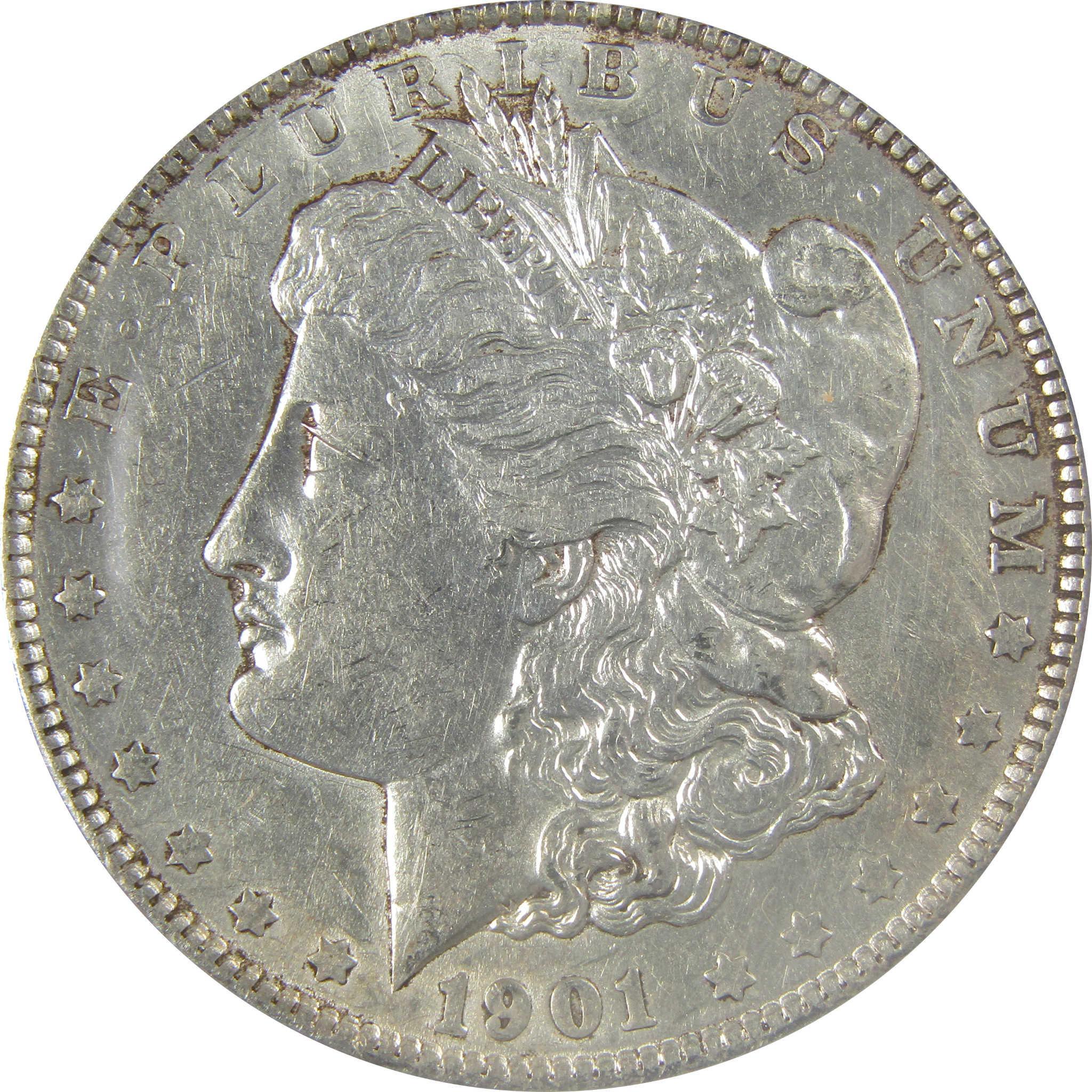 1901 Morgan Dollar AU 53 Details ANACS Silver $1 Coin SKU:I21291 - Morgan coin - Morgan silver dollar - Morgan silver dollar for sale - Profile Coins & Collectibles