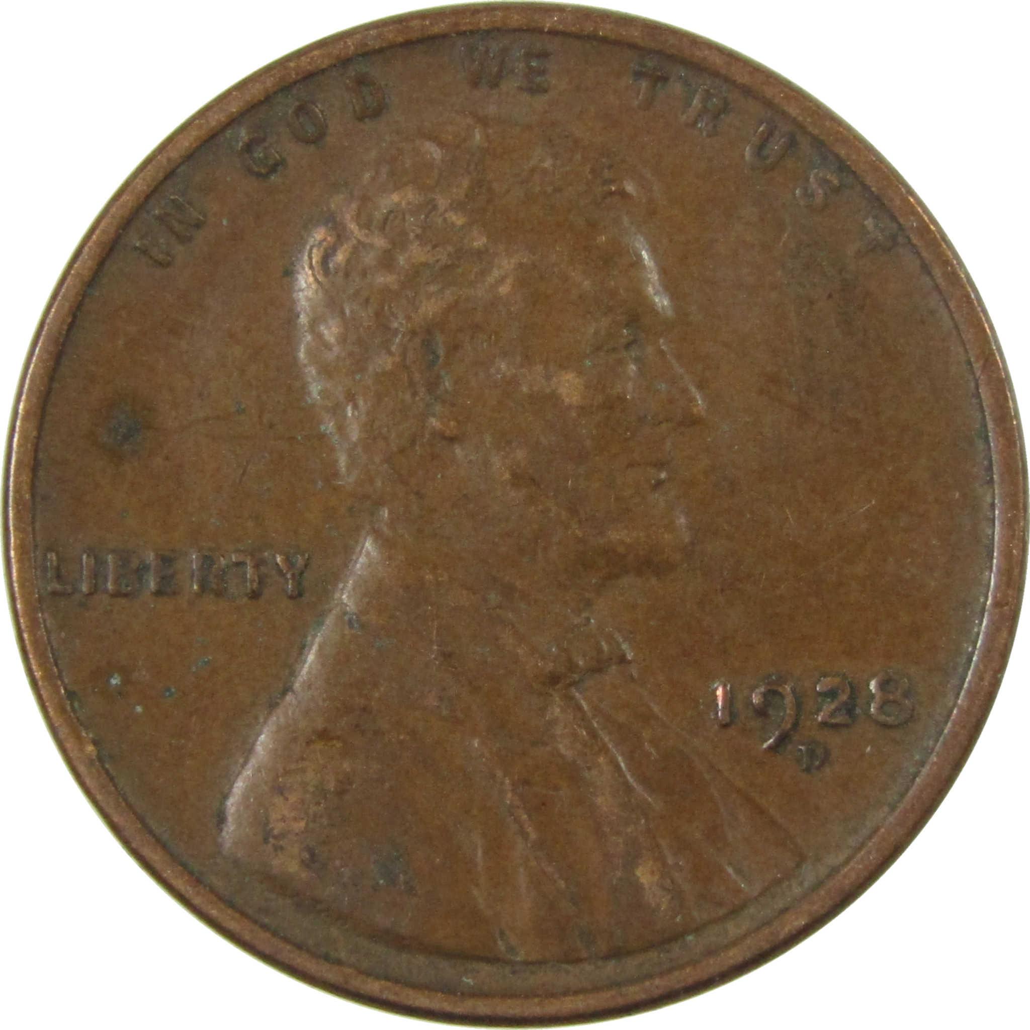 1928 D Lincoln Wheat Cent VF Very Fine Penny 1c Coin SKU:I27584
