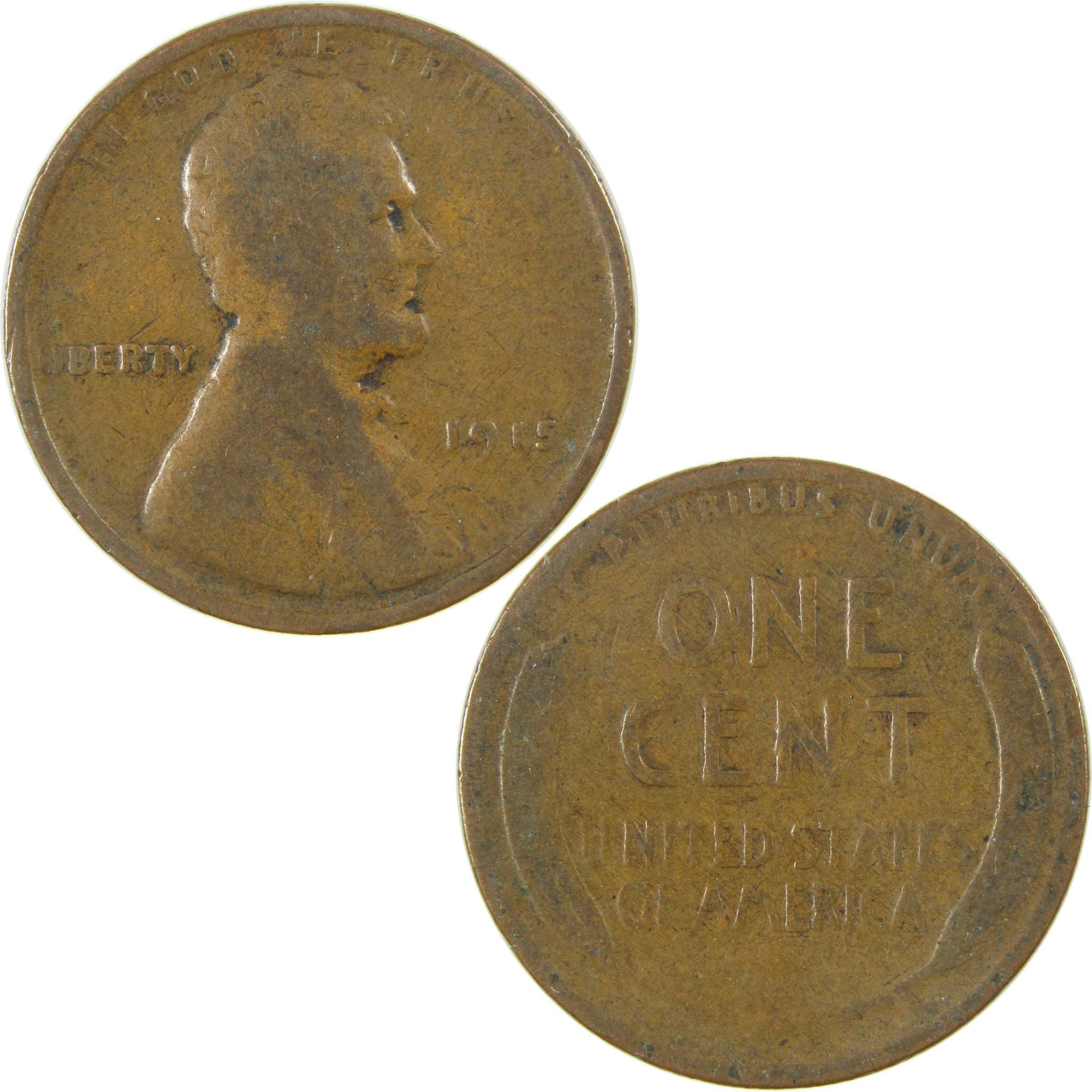 1915 Lincoln Wheat Cent G Good Penny 1c Coin Collectible SKU:I27170