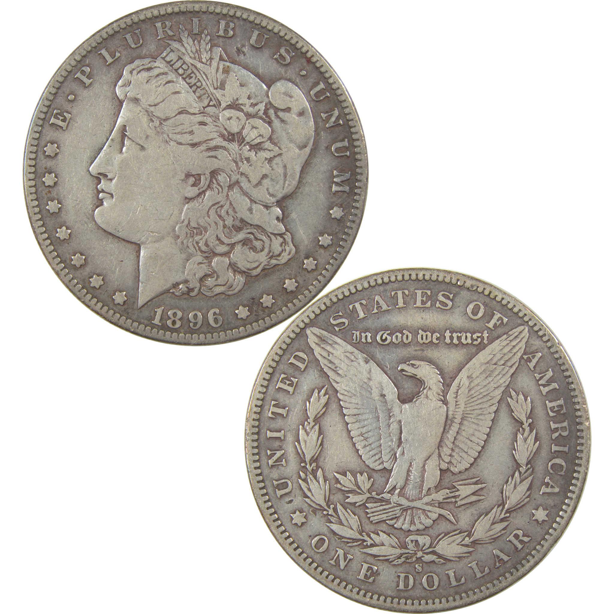 1896 S Morgan Dollar VF Very Fine Silver $1 Coin SKU:I22457 - Morgan coin - Morgan silver dollar - Morgan silver dollar for sale - Profile Coins & Collectibles