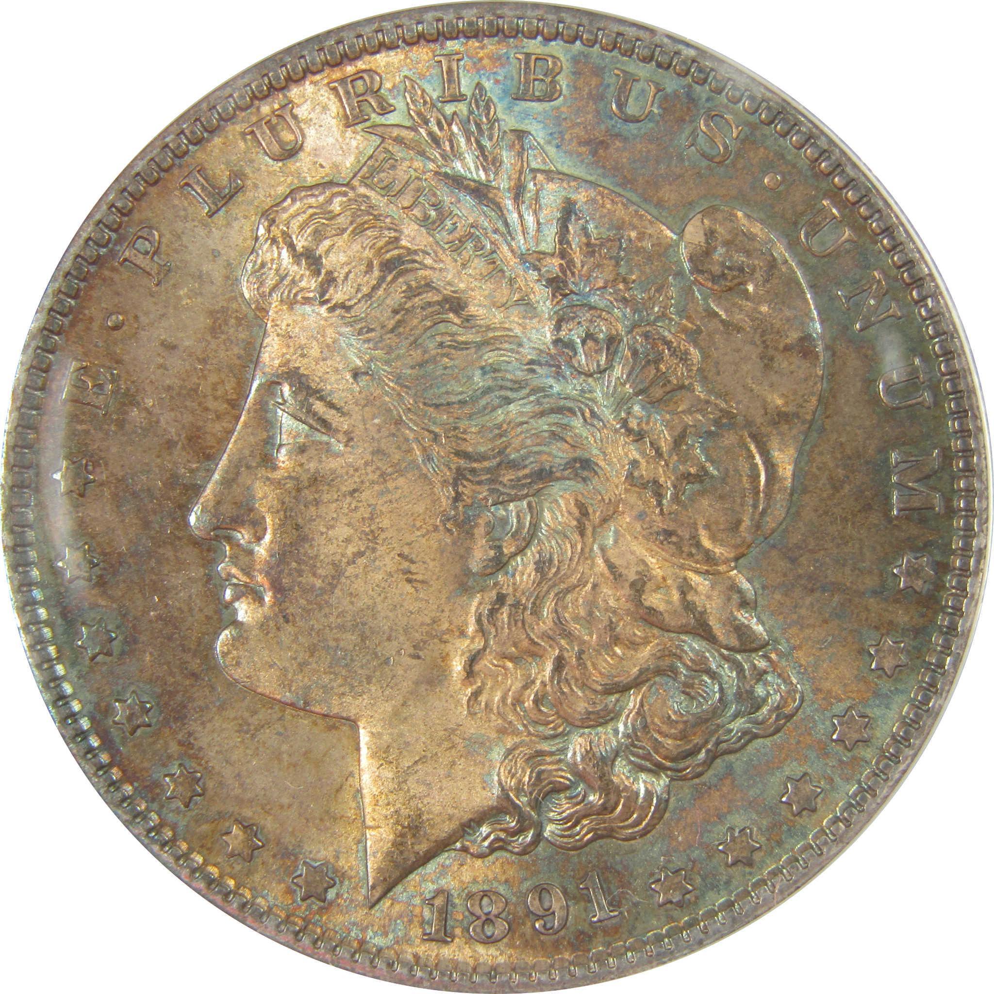 1891 S Morgan Dollar MS 63 ANACS Silver Uncirculated Toned SKU:I20901