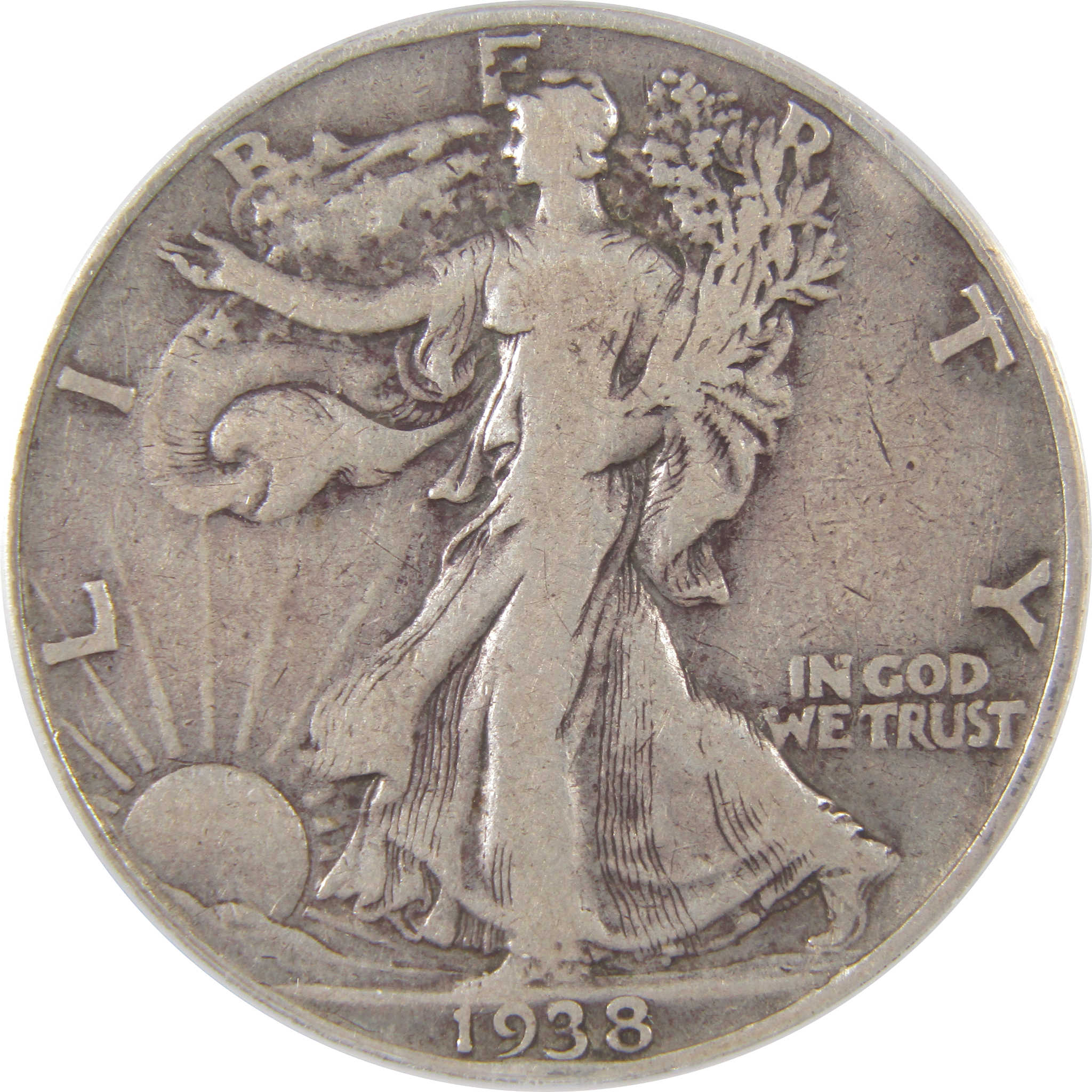 1938 D Liberty Walking Half Dollar F 15 ANACS Silver SKU:I18369
