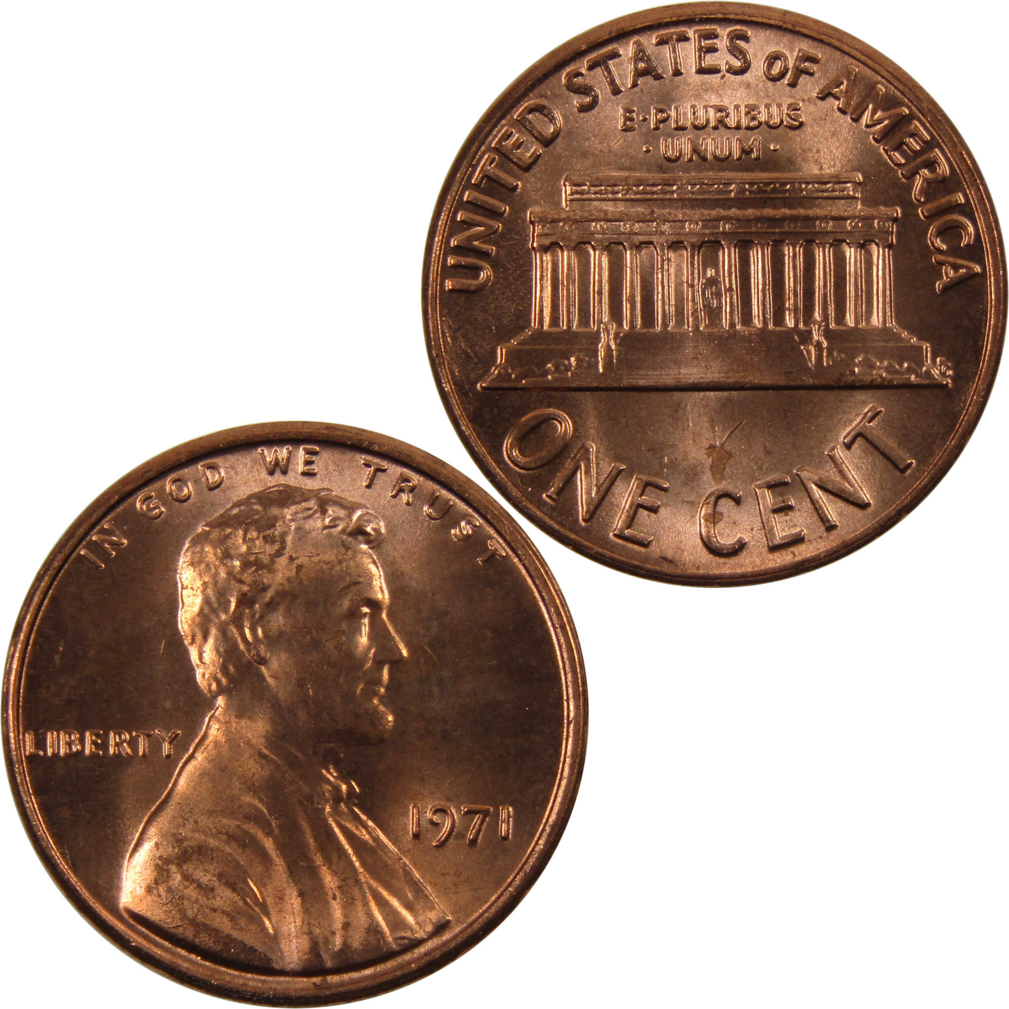 1971 Lincoln Memorial Cent BU Uncirculated Penny 1c Coin