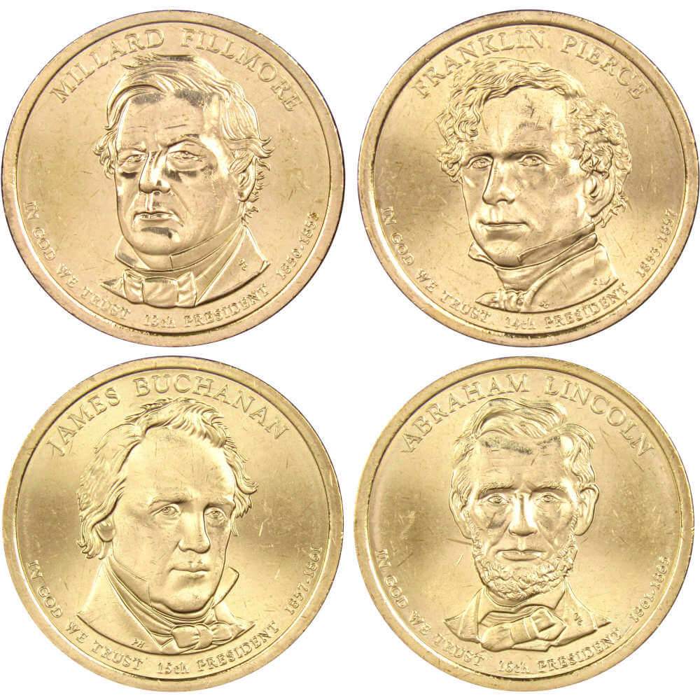 2010 D Presidential Dollar 4 Coin Set Uncirculated Mint State
