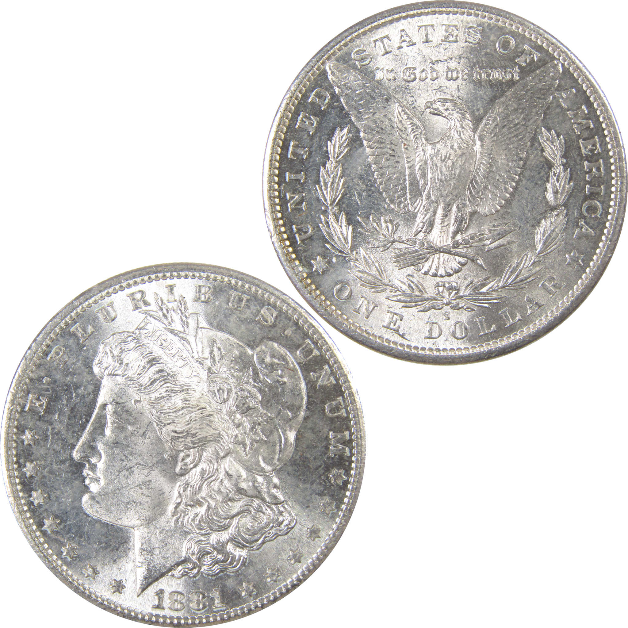 1881 S Morgan Dollar Uncirculated Silver $1 Coin SKU:I17800 - Morgan coin - Morgan silver dollar - Morgan silver dollar for sale - Profile Coins & Collectibles
