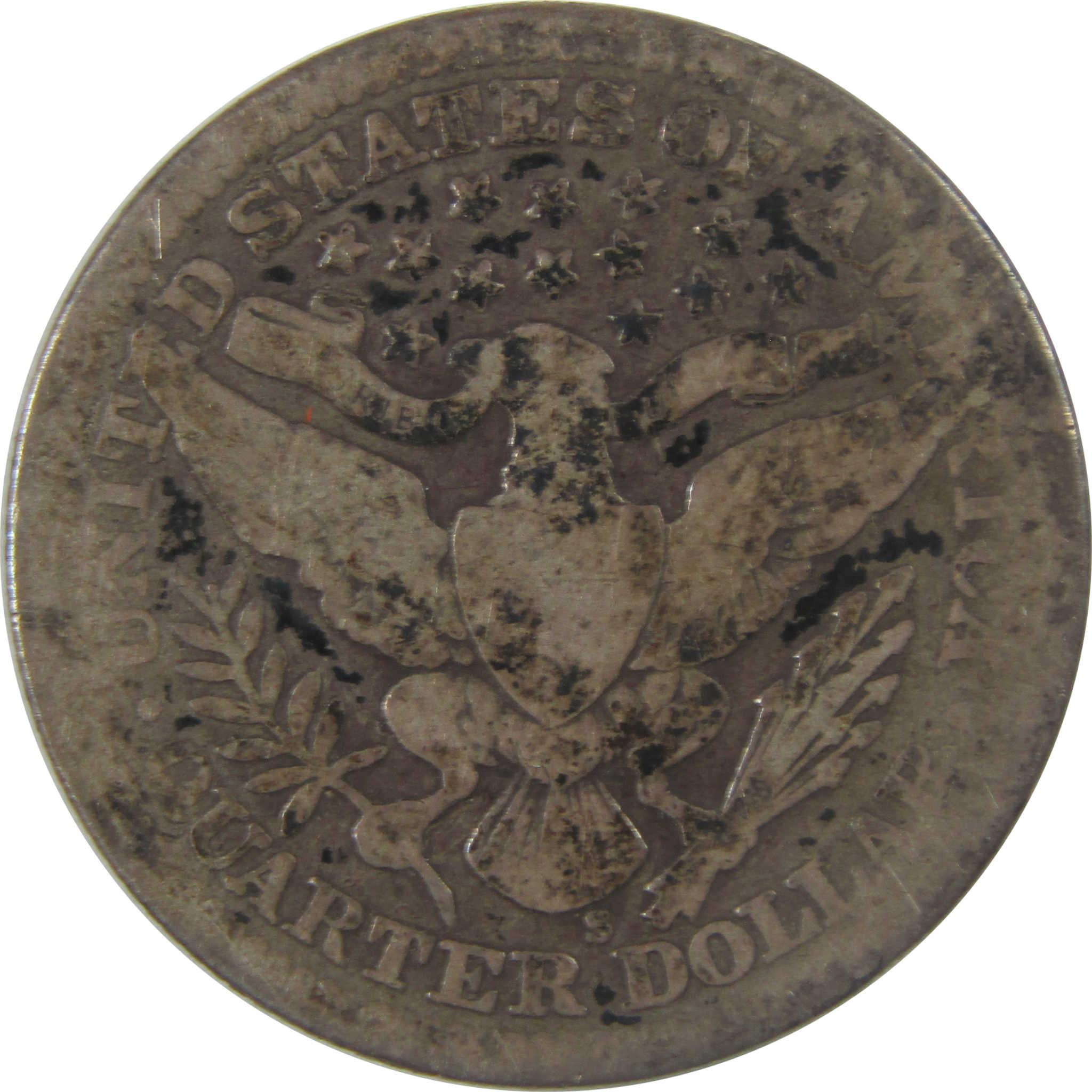 1915 S Barber Silver Quarter AG About Good 25c Coin SKU:I25215