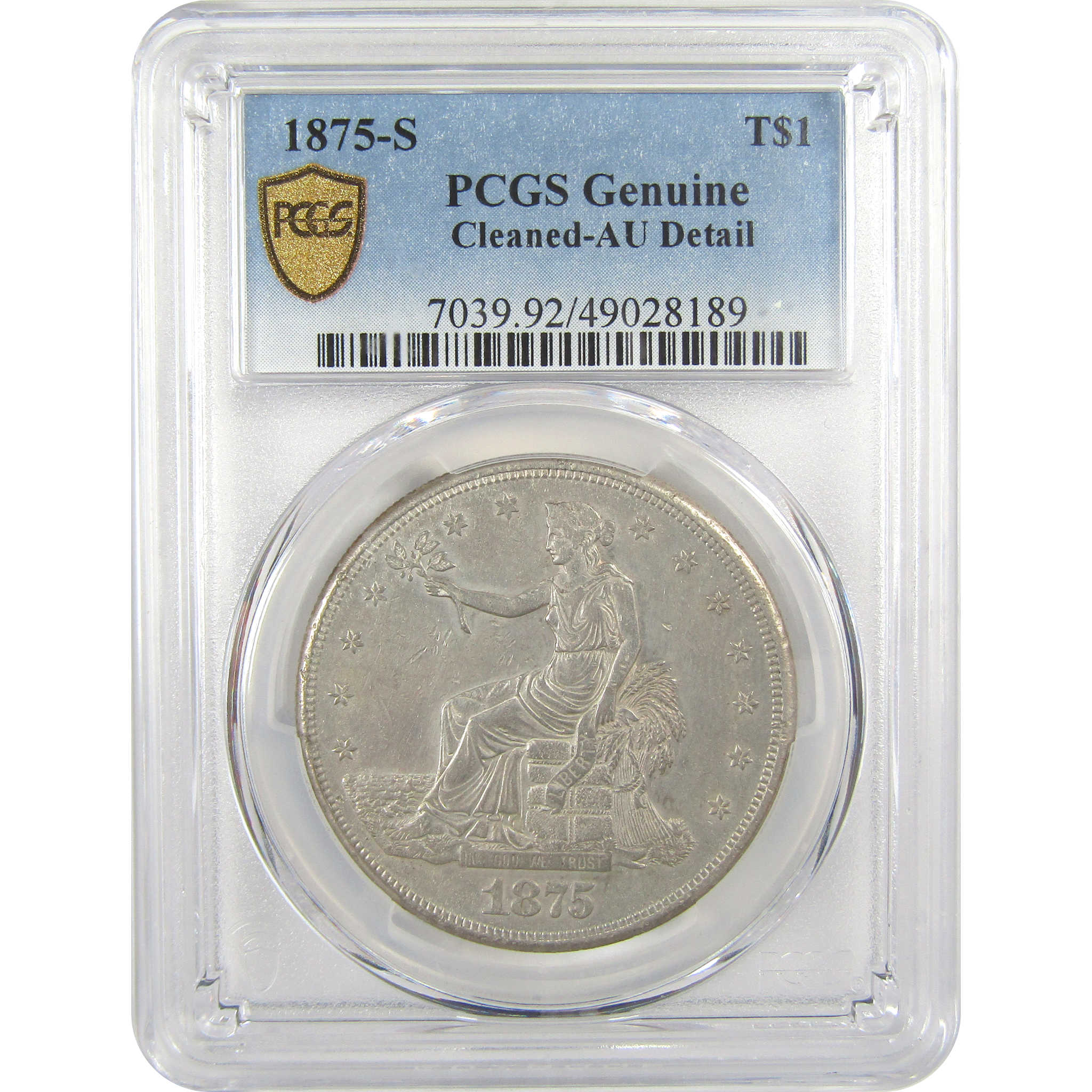 1875 S Trade Dollar AU Details PCGS Silver $1 Coin SKU:I20064