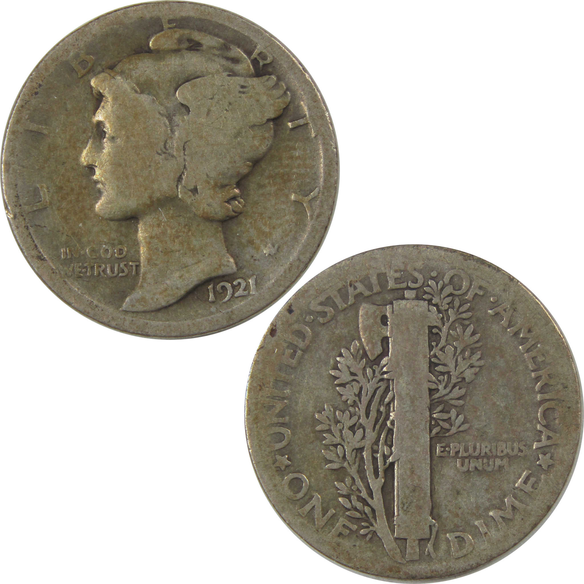 1921 Mercury Dime G Good Silver 10c Coin SKU:I22424