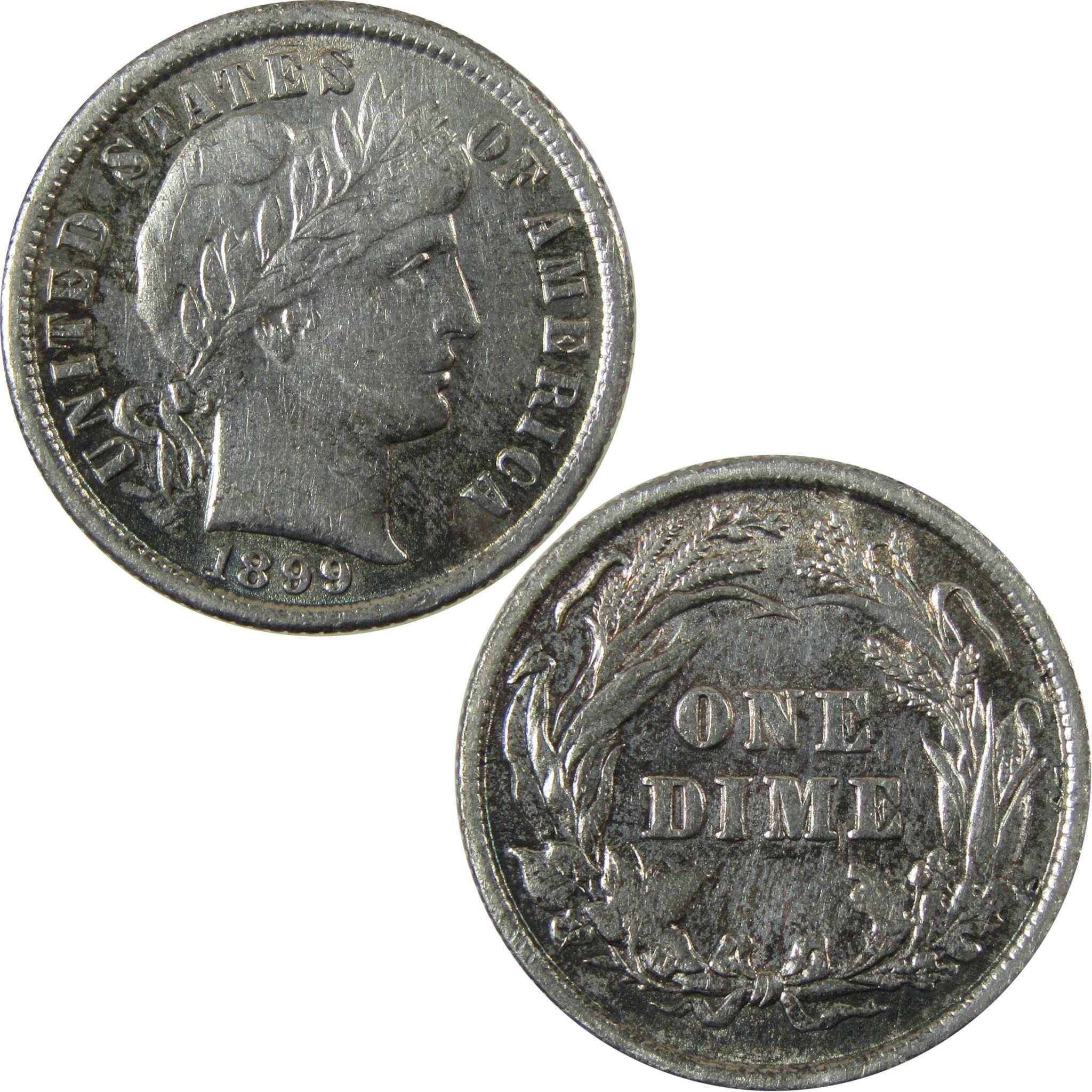 1899 Barber Silver Dime XF EF Extremely Fine Details SKU:CP1027