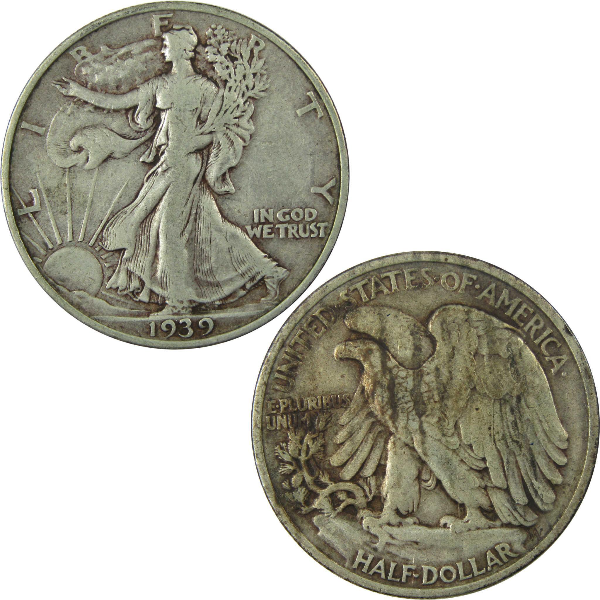1939 Liberty Walking Silver Half Dollar VF Very Fine SKU:I25928