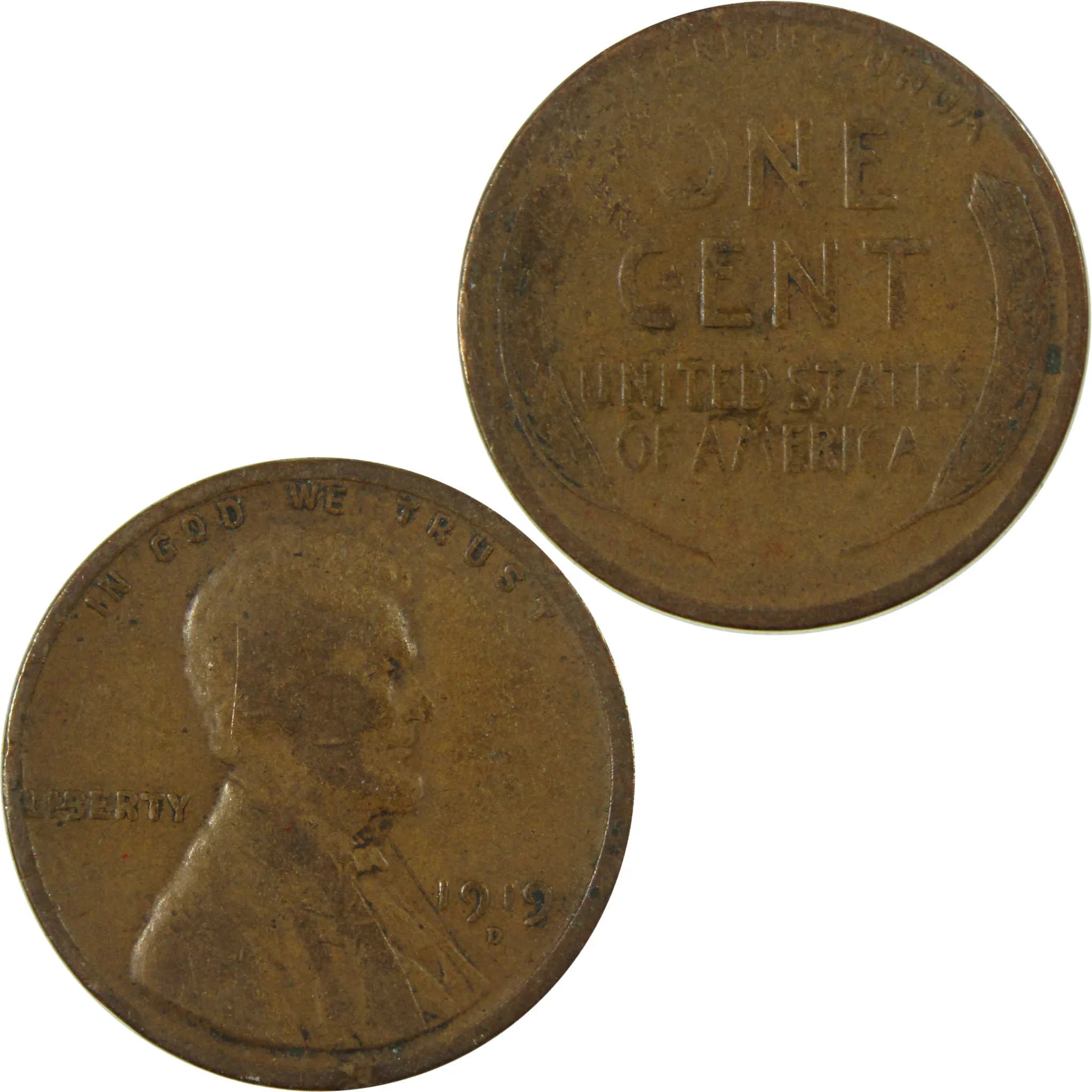 1919 D Lincoln Wheat Cent VG Very Good Penny 1c Coin SKU:I27186