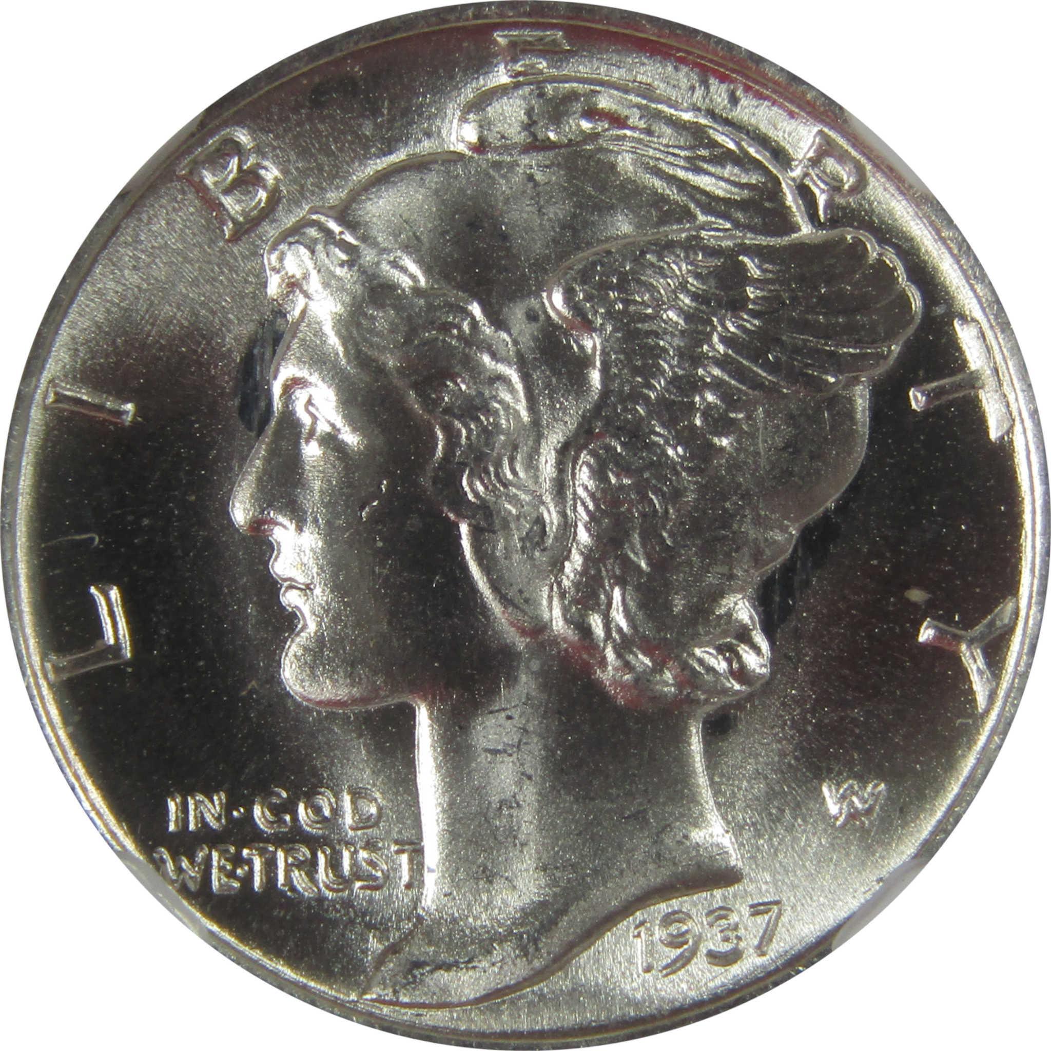 1937 S Mercury Dime MS 66 FB NGC Silver Uncirculated SKU:I23206