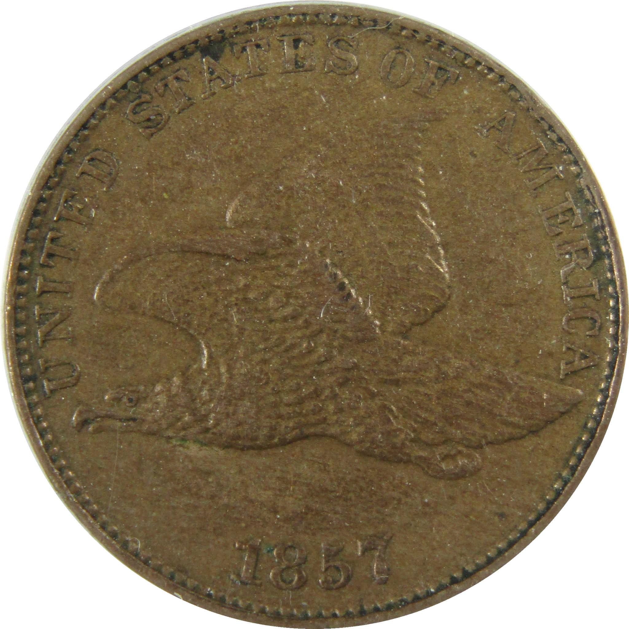 1857 Flying Eagle Cent AU 55 ANACS Penny SKU:I28027