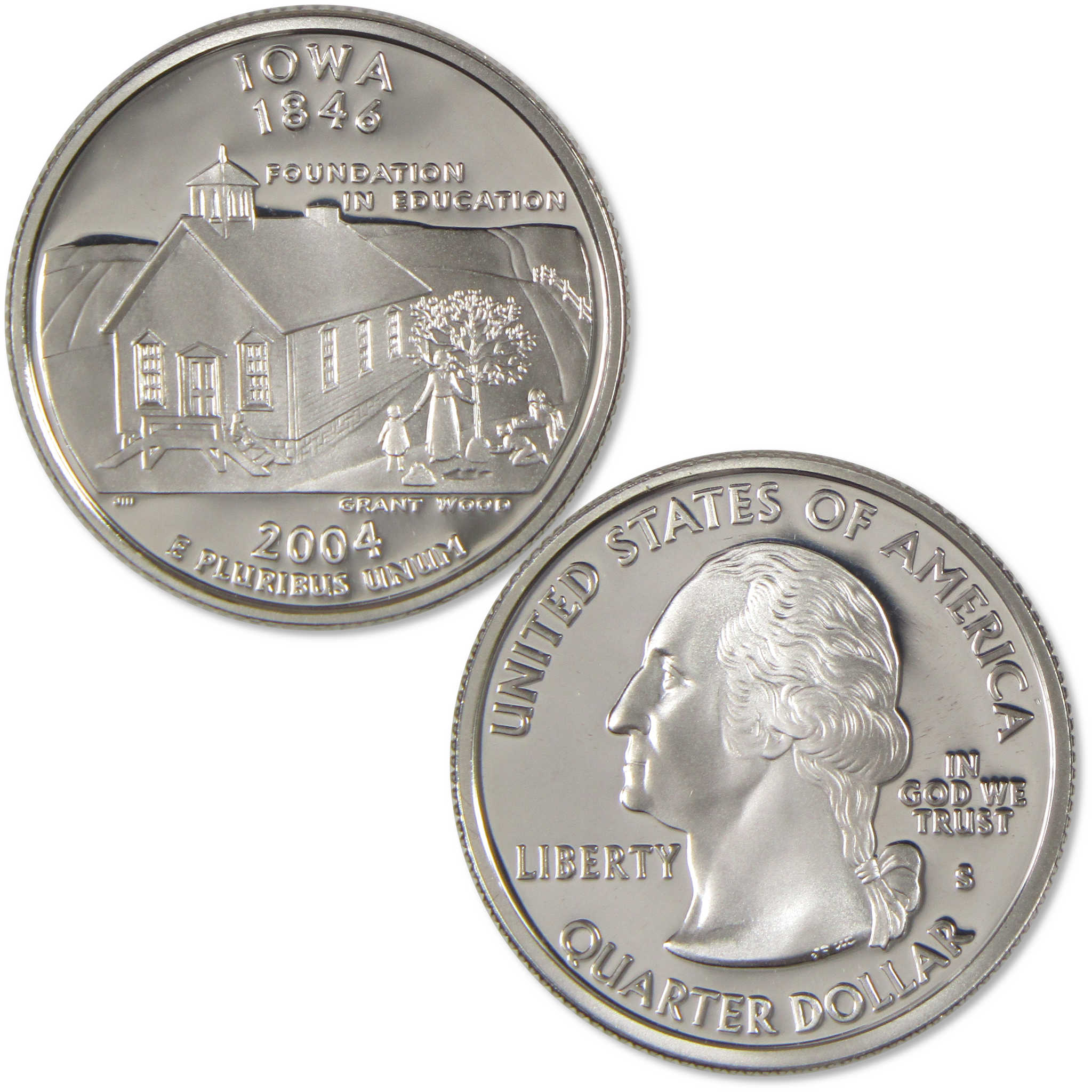 2004 S Iowa State Quarter Choice Proof Silver 25c Coin